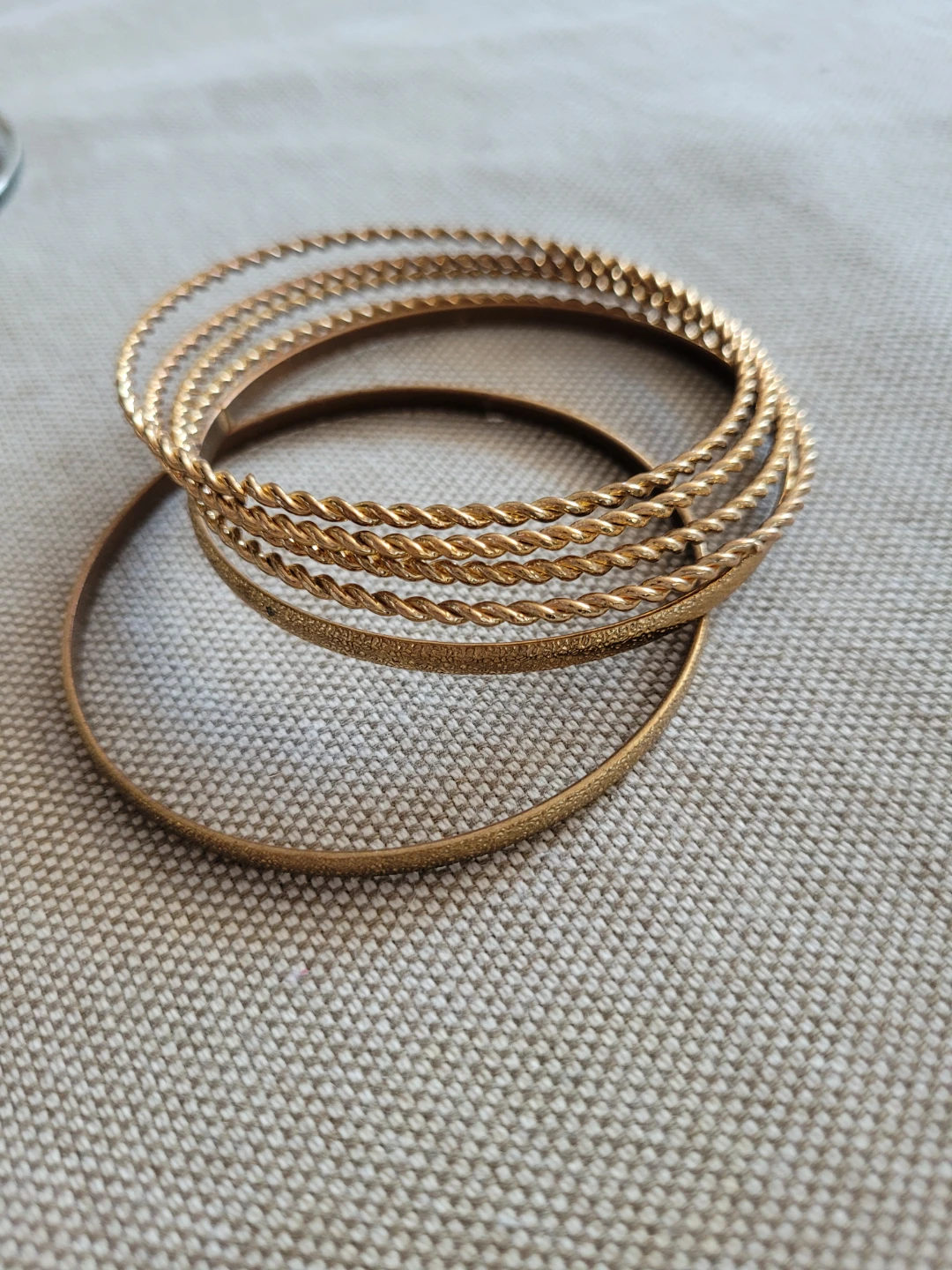 Set of 5 Gold-Tone Bangle Bracelets