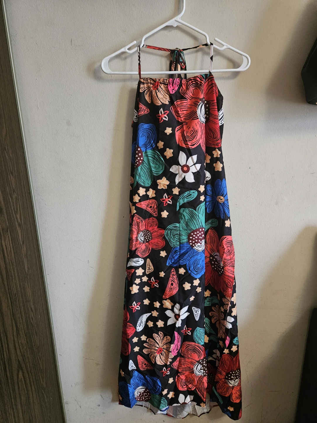 Women's Black Floral Maxi Dress