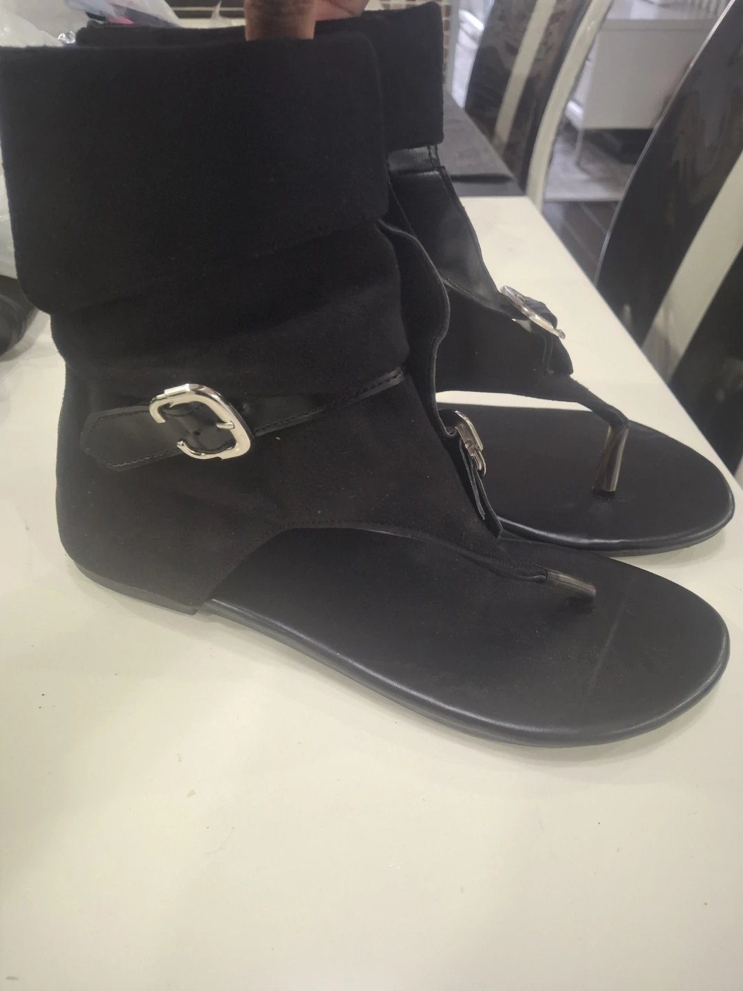 Black Gladiator Thong Sandals