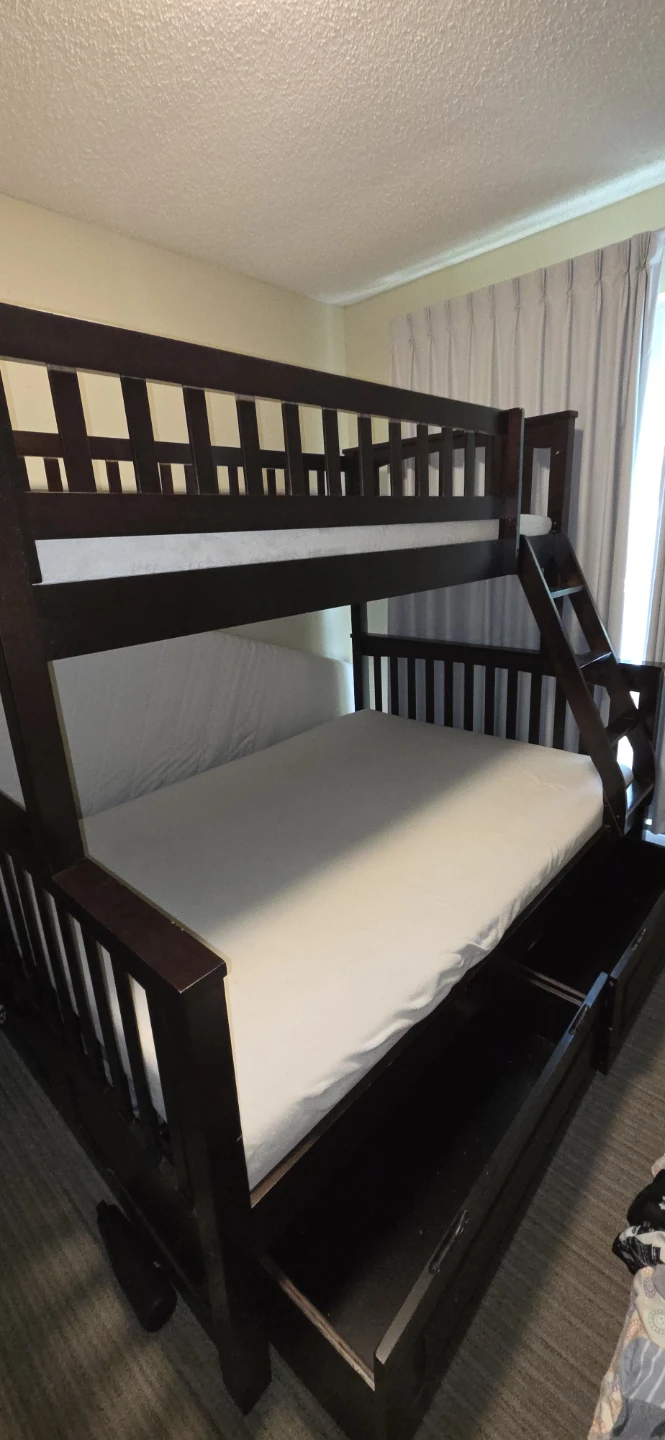 Dark Brown Triple Bunk Bed with Trundle - photo 2