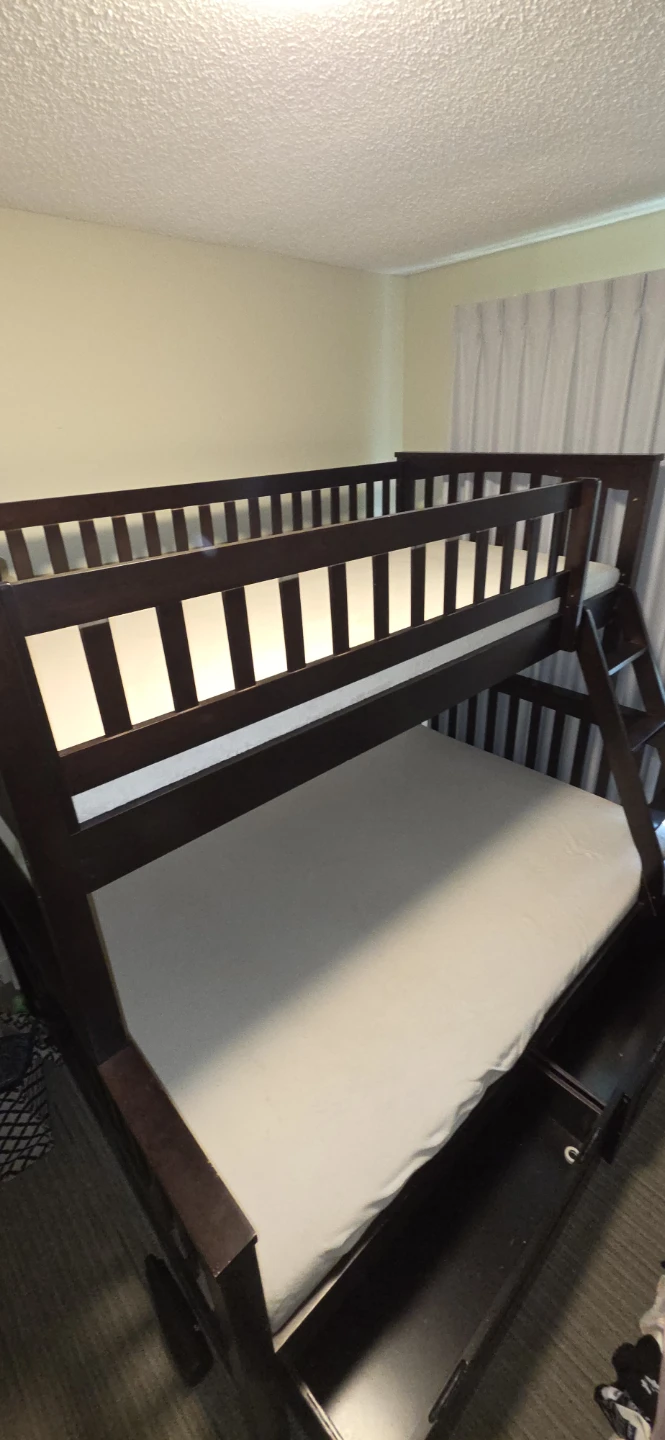 Dark Brown Triple Bunk Bed with Trundle - photo 3