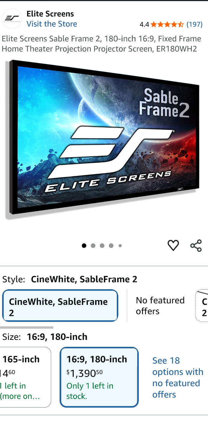 Elite Screens Sable Frame 2 180-inch Projector Screen - photo 4