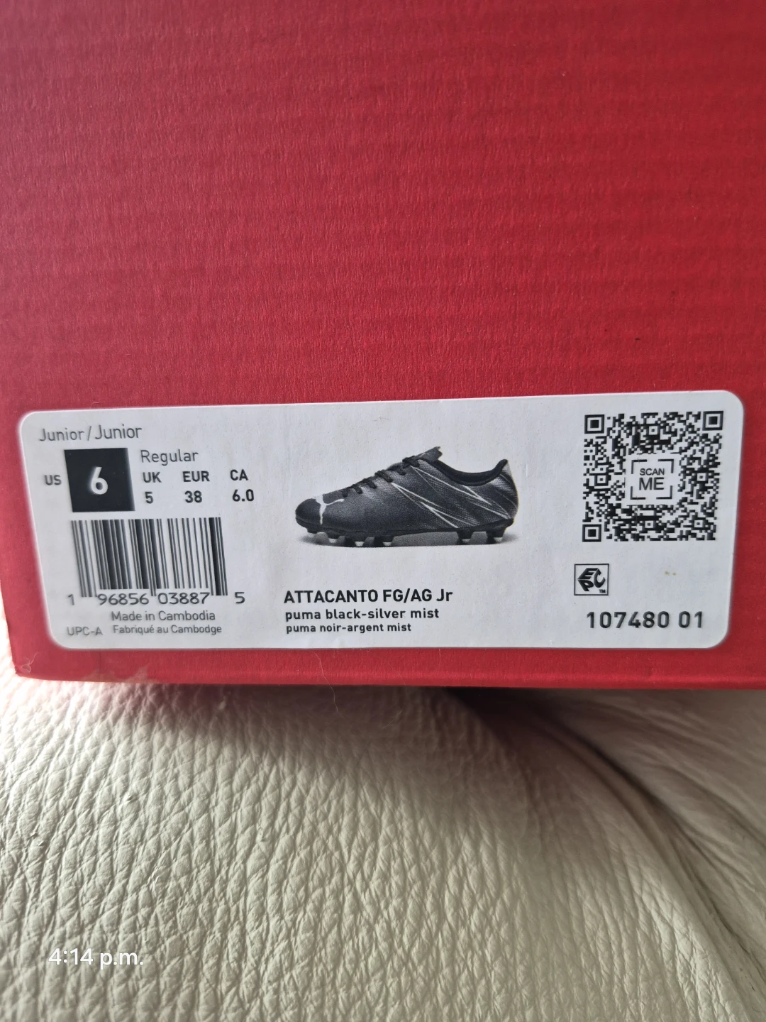 Puma Attacanto FG/AG Jr Soccer Cleats - Size 6 Youth - photo 3