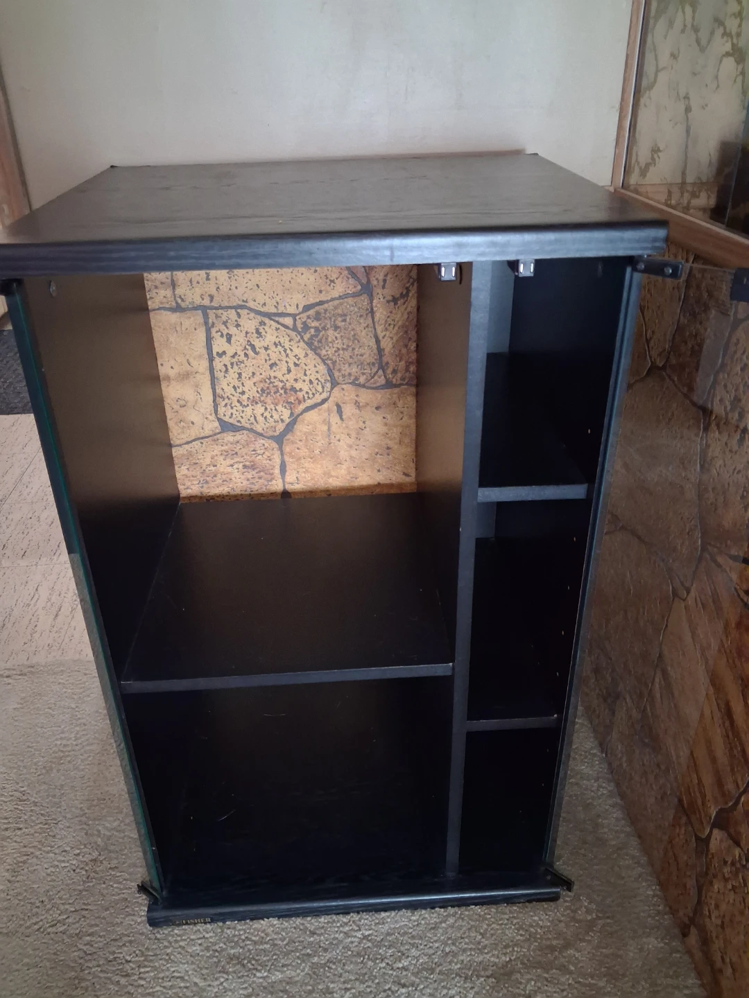 Fisher Black Media Console with Glass Doors
