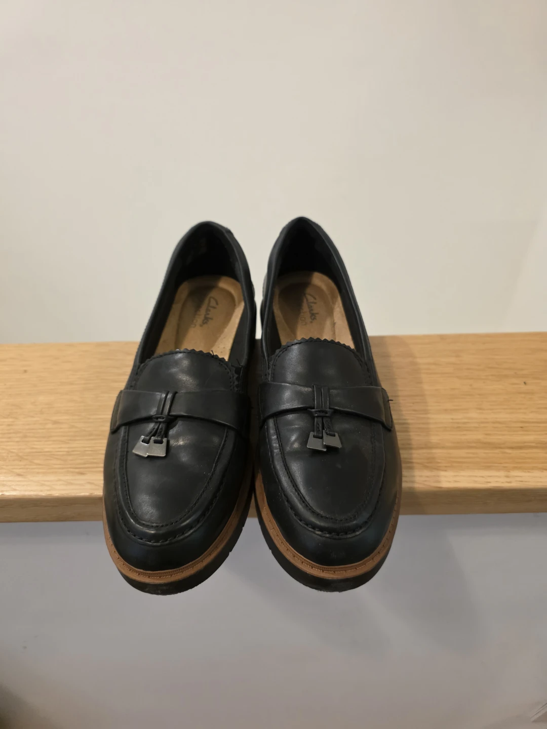 Clarks Collection Black Leather Loafers