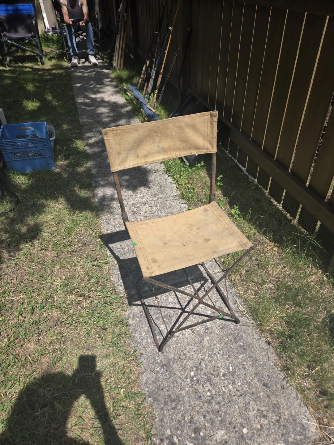 Vintage Canvas Folding Camp Chair - photo 2