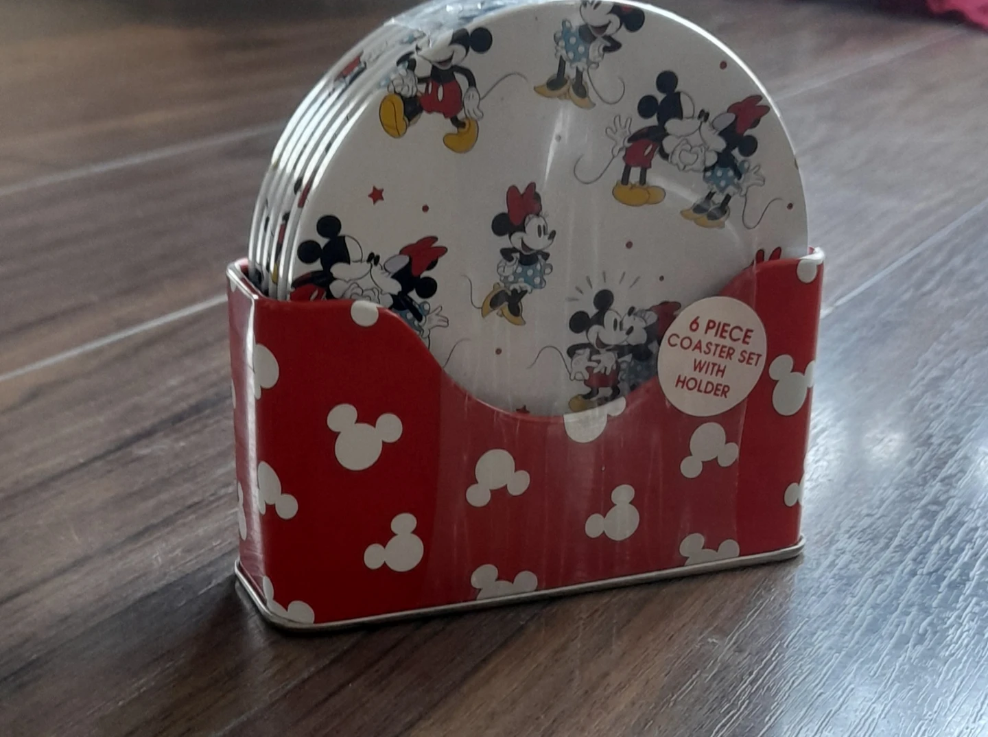 Disney Mickey Mouse 6 Piece Coaster Set with Holder
