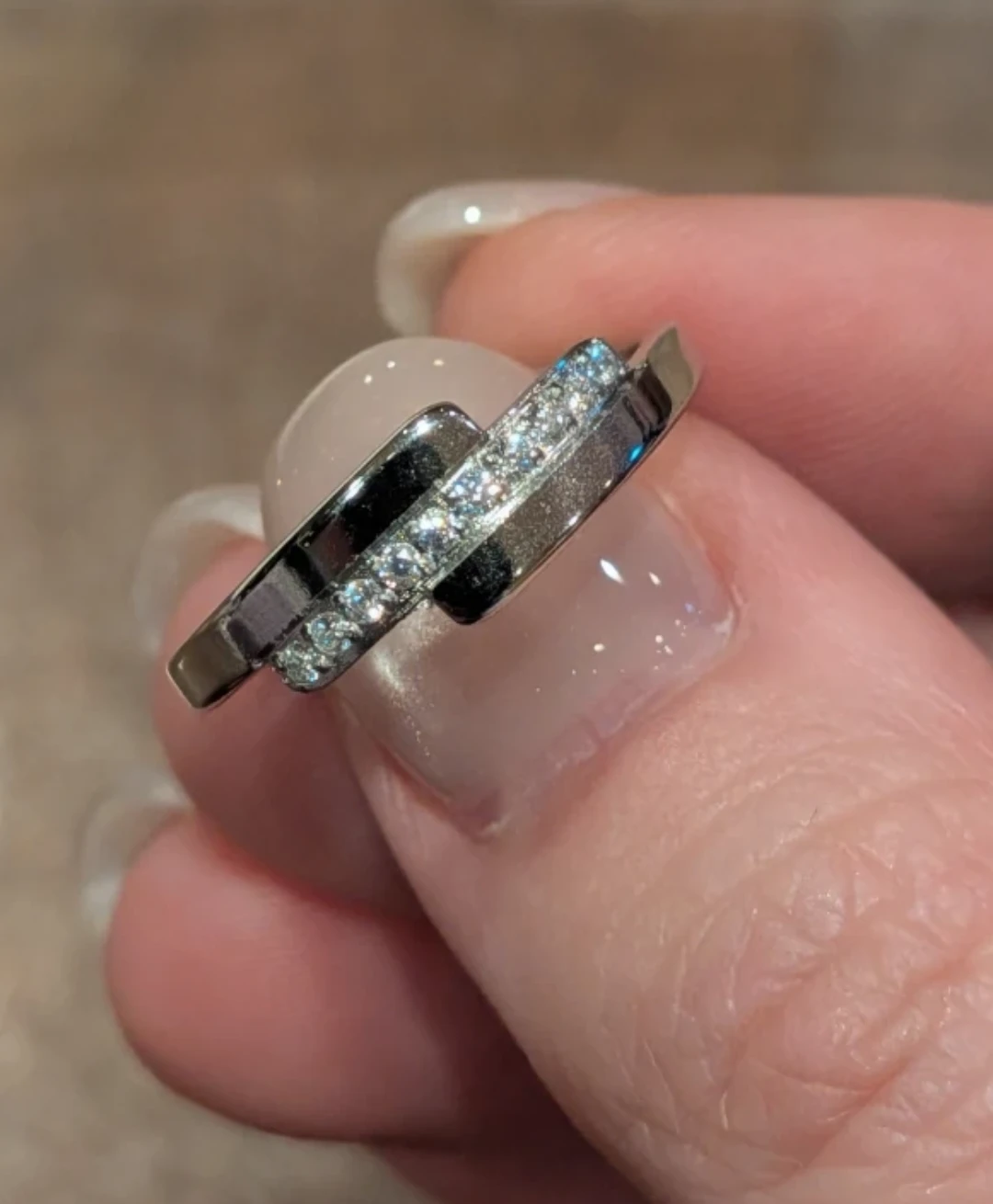 SS and Cubic Zirconia Ring