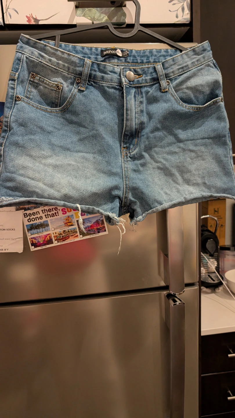 Boohoo Blue Denim Cutoff Summer Shorts