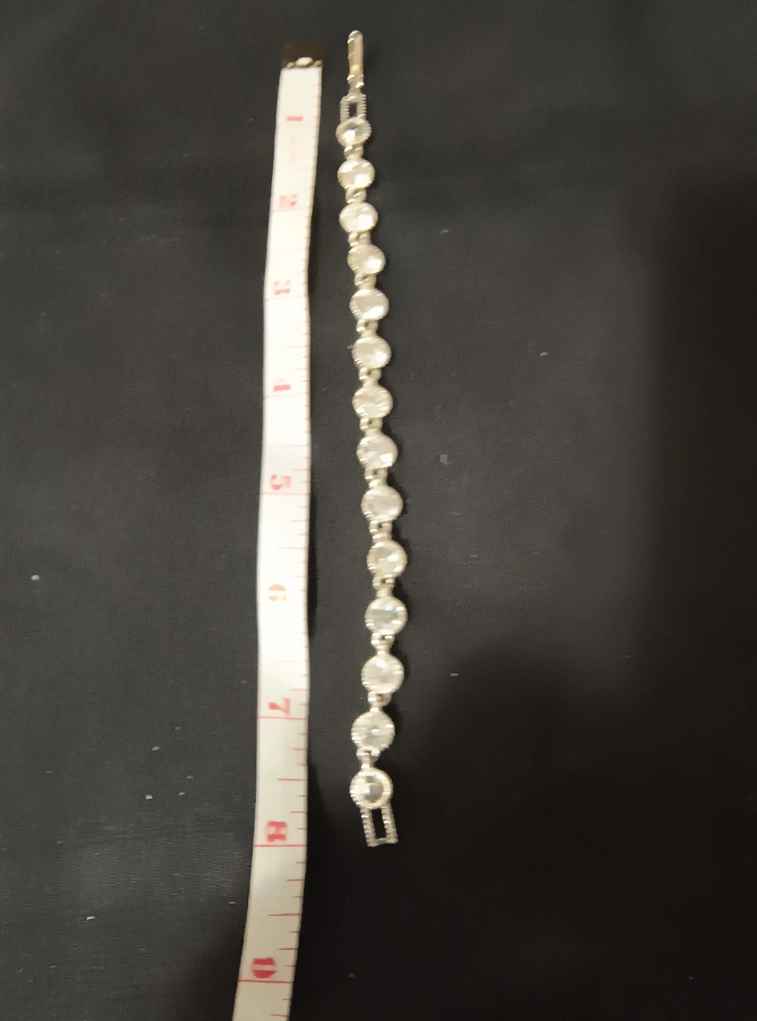 Silver-tone rhinestone bracelet