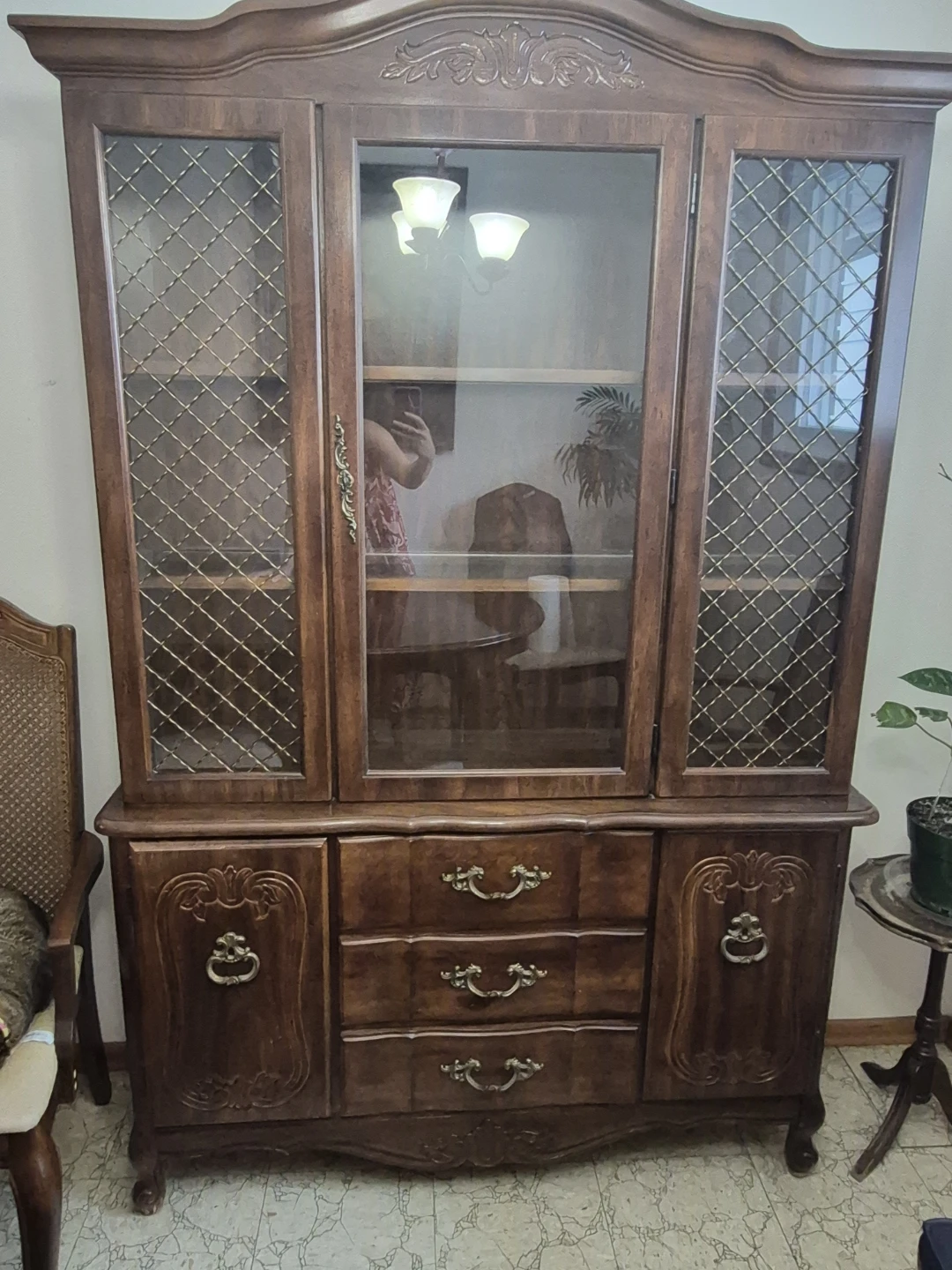 Wooden Display Cabinet with Glass Doors - photo 2