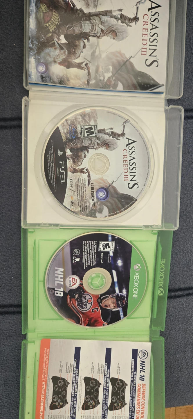 Assassin's Creed III (PS3) & NHL 18 (Xbox One) Video Games - photo 2
