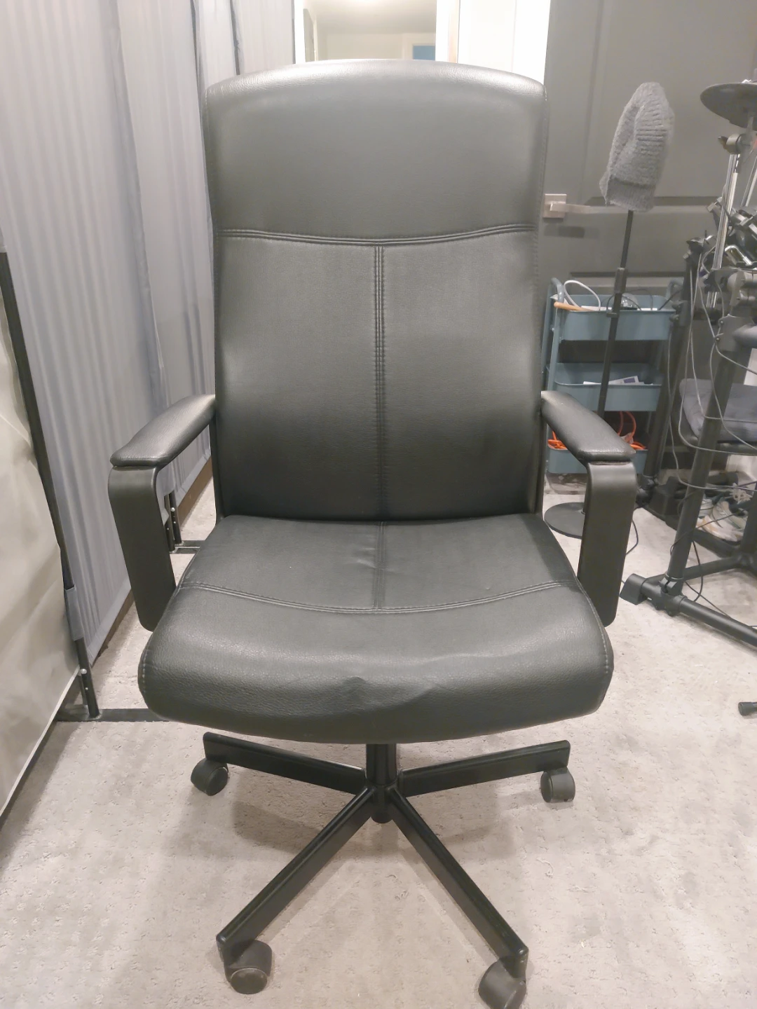 Black Faux Leather Office Chair