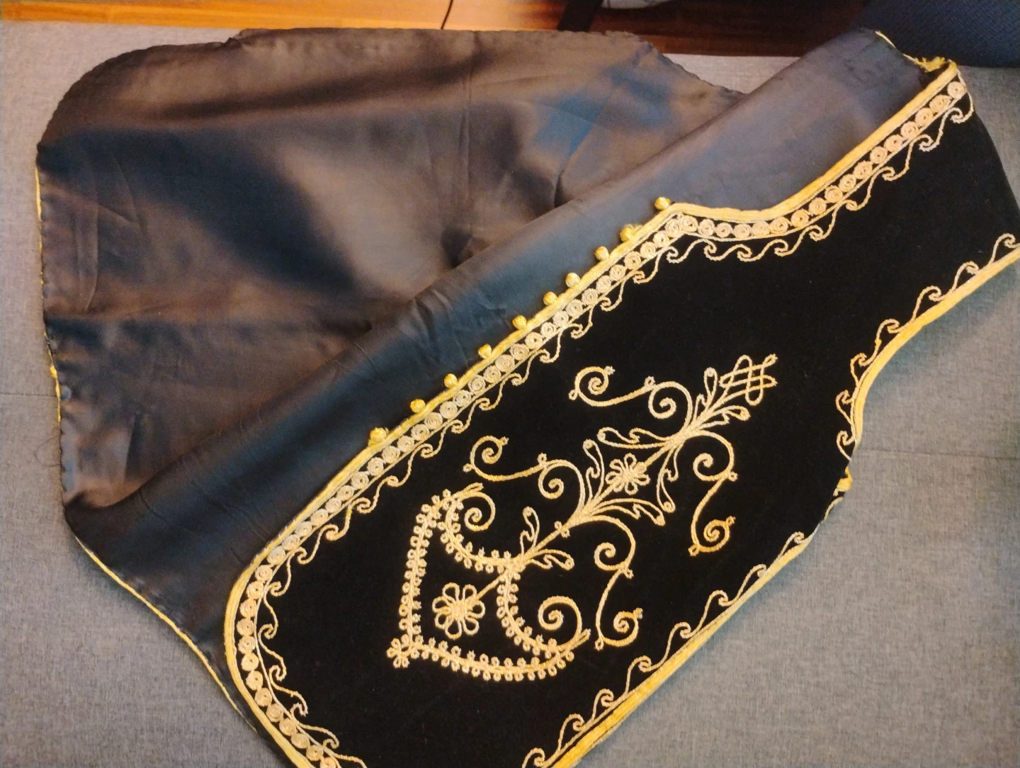 Black Embroidered Vest with Gold Trim - photo 3