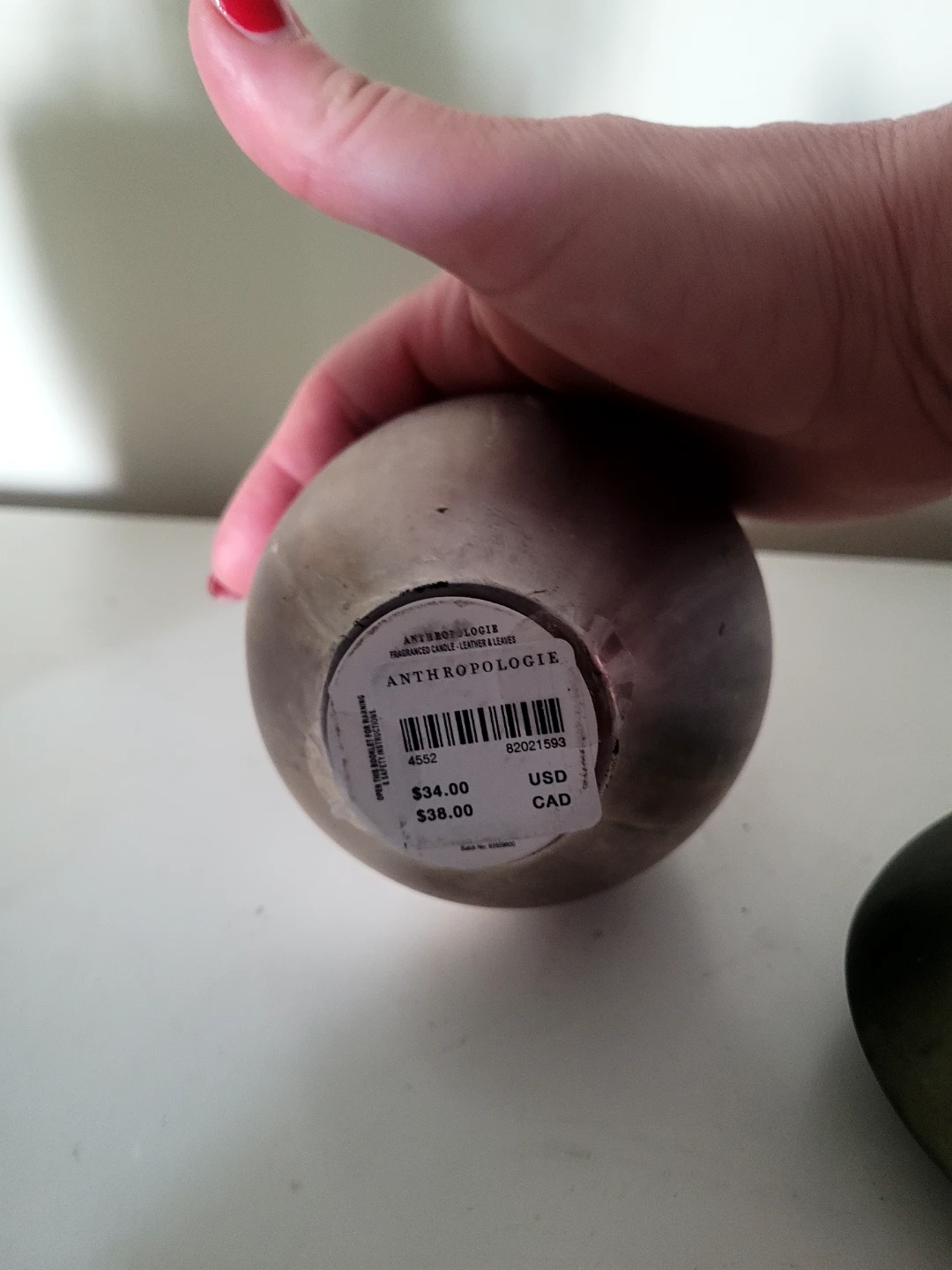Anthropologie Mushroom Candle - Leather & Leaves, Bingo - photo 3