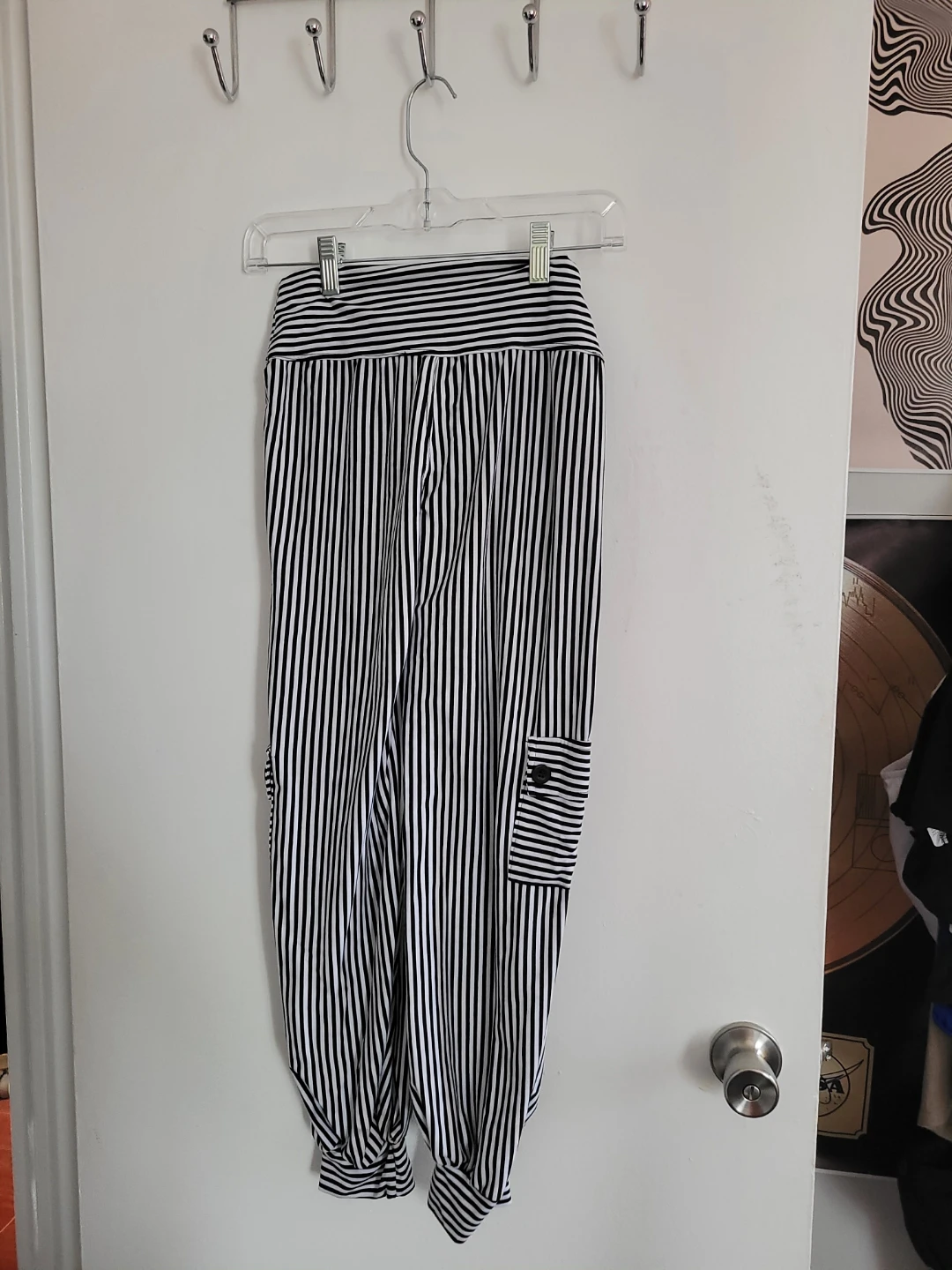 Striped Cargo Jogger Pants