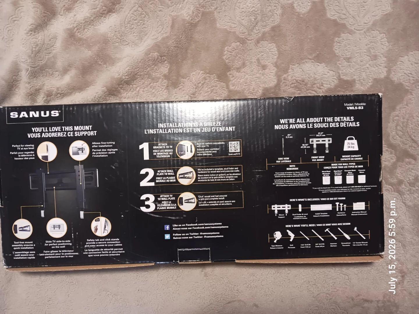 Sanus Fixed-Position TV Wall Mount 40"-50" - photo 5