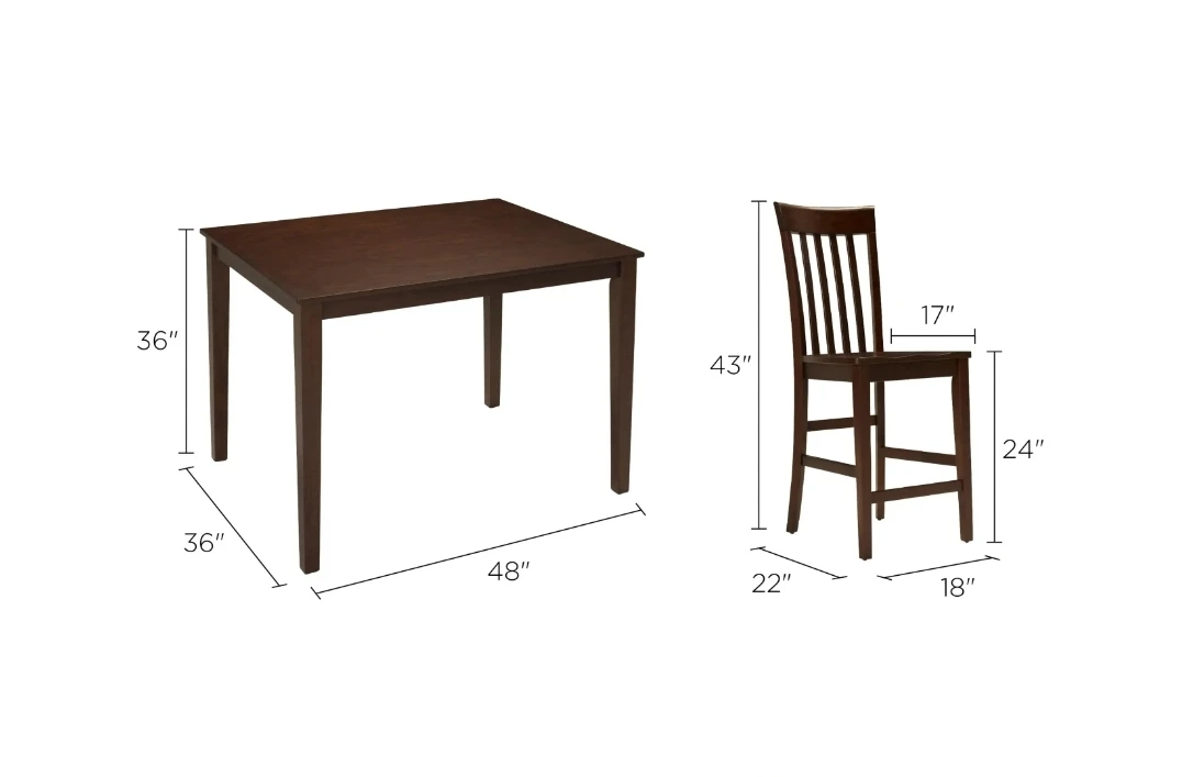 Raymour & Flanigan 5-Pc Counter Height Dining Set (Cherry Wood) - photo 4
