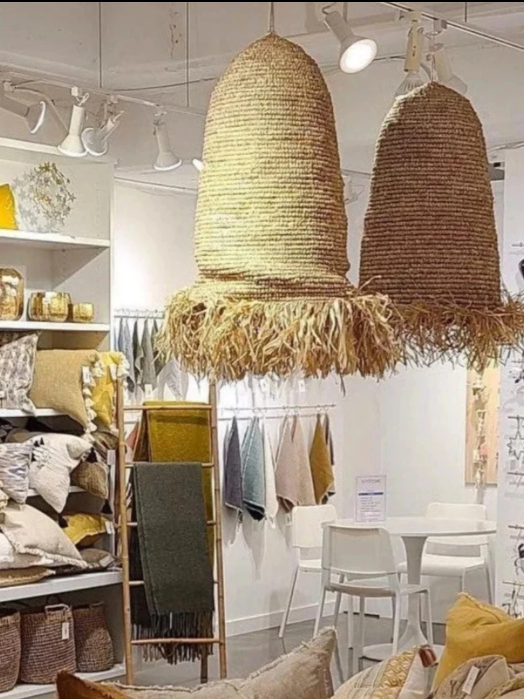 NEW Set of 2 XL Boho Raffia Lampshades | Indaba - photo 2