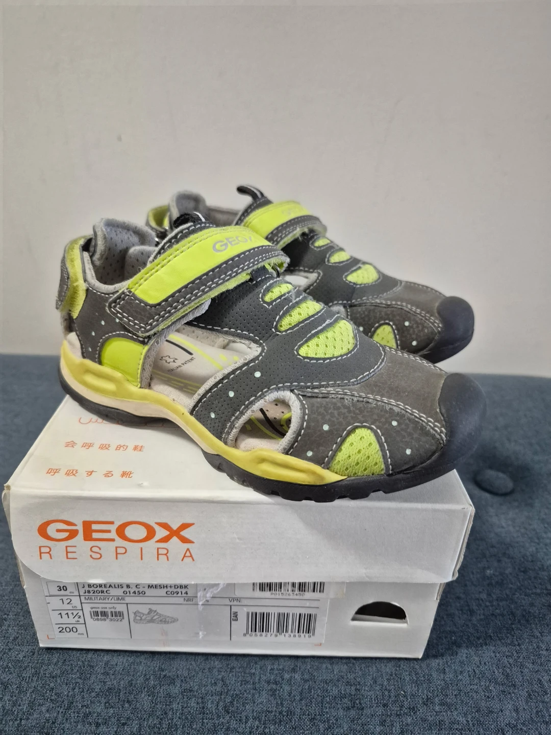 Geox Respira Boy's Sandals Grey/Yellow