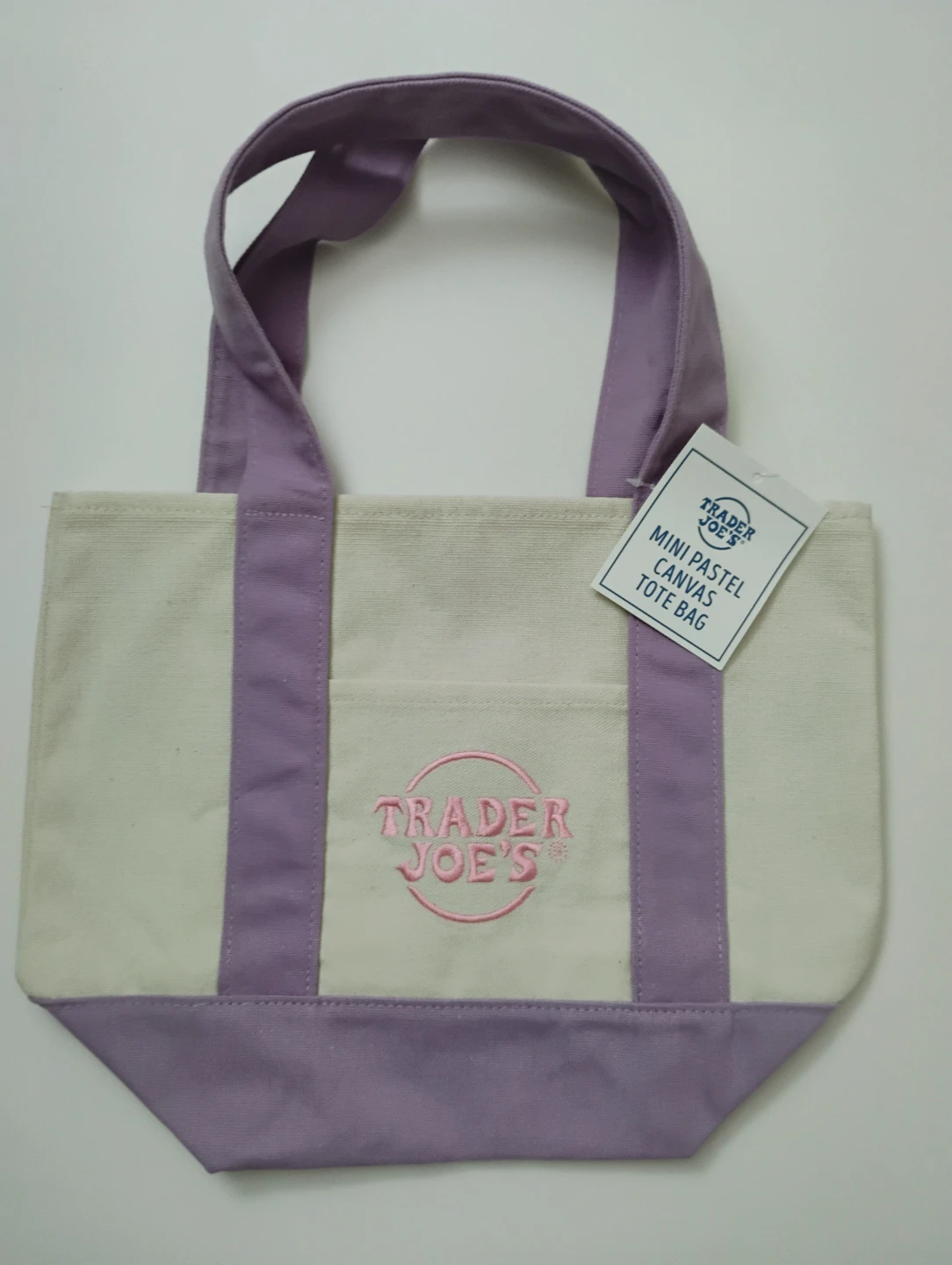 Trader Joe's Mini Pastel Canvas Tote Bag - photo 3