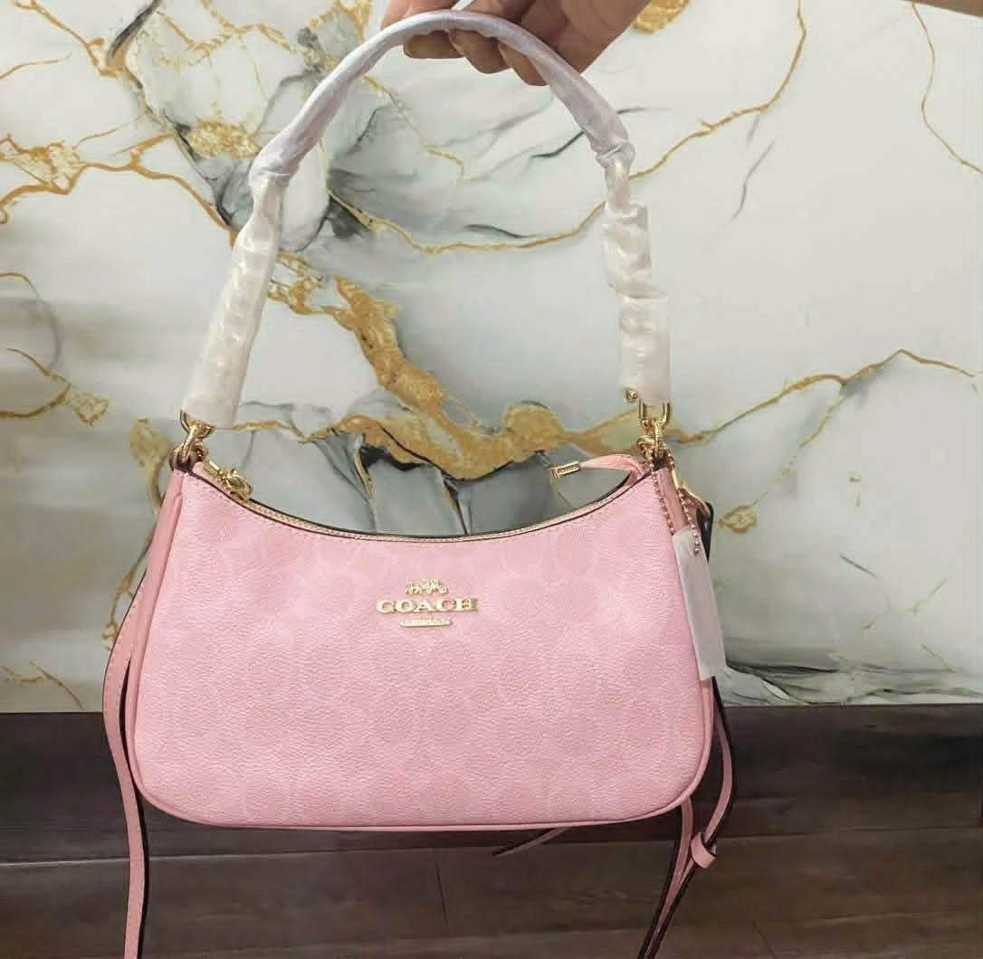 Coach Pink Monogram Shoulder Bag