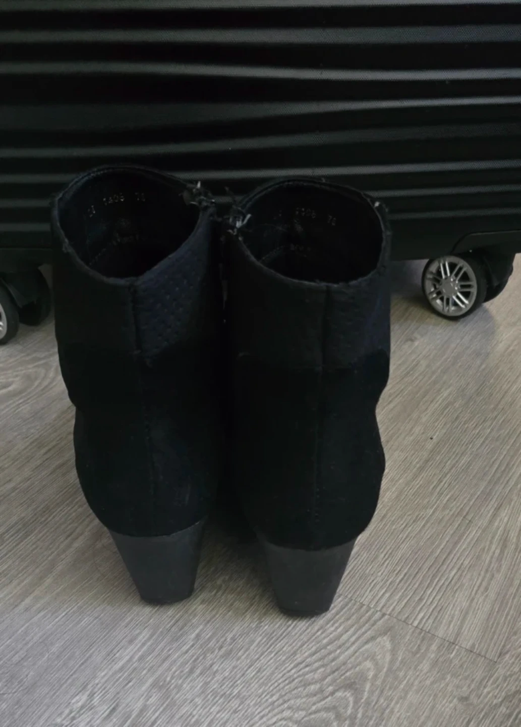 Black Suede Wedge Ankle Boots - photo 4