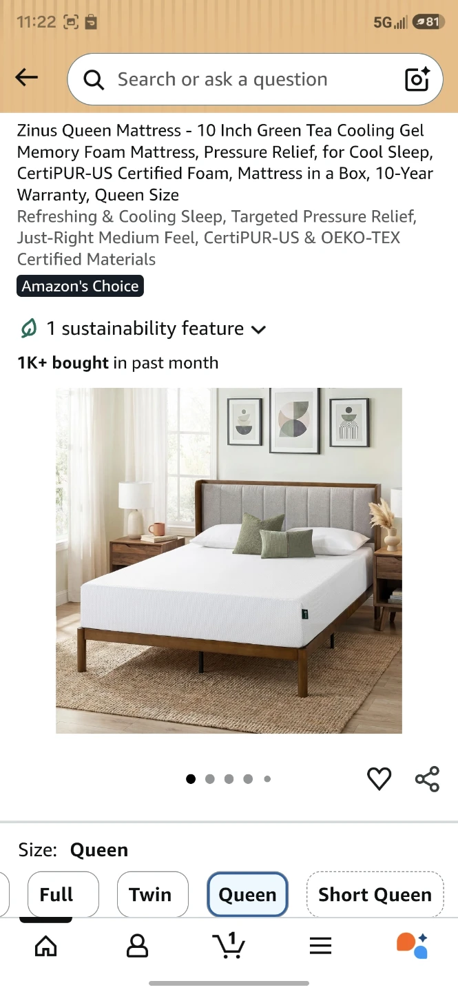 Bed frame and mattress - photo 2