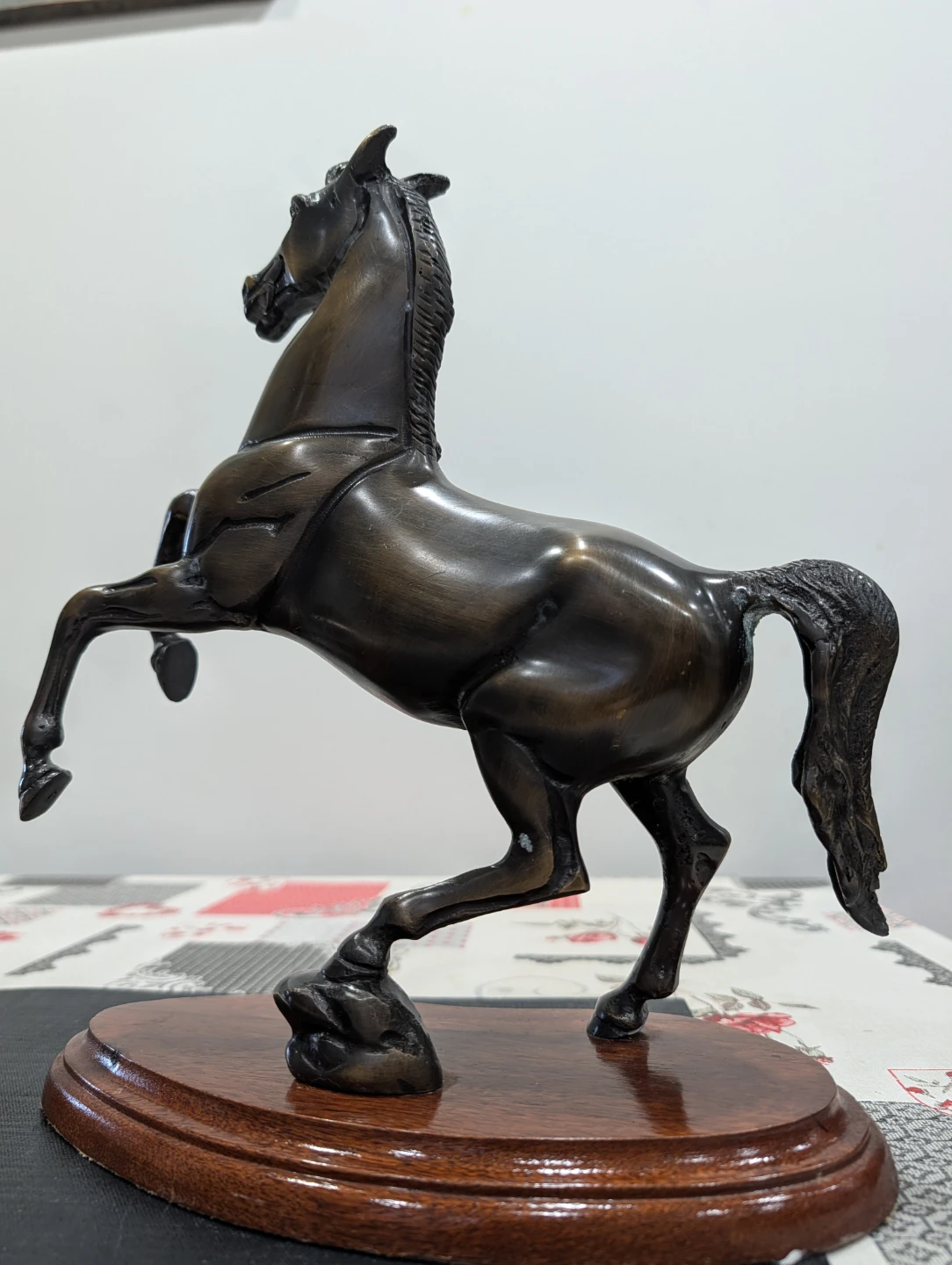Solid Bronze Rearing Horse Statues (Pair) - photo 5