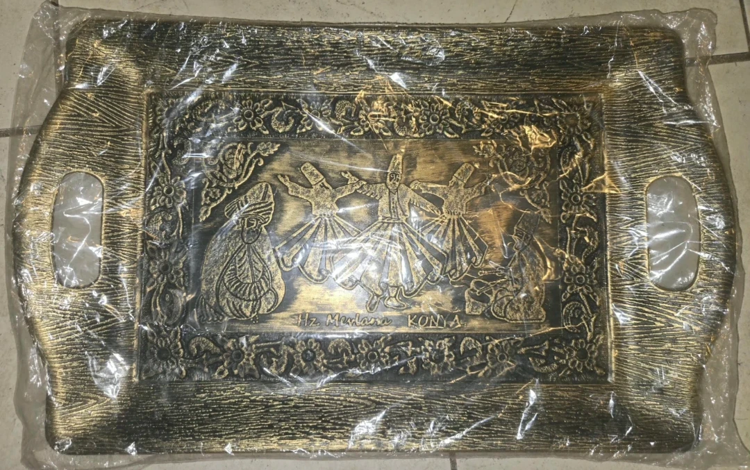 Giftable Decorative Serving Tray with Whirling Dervishes Design