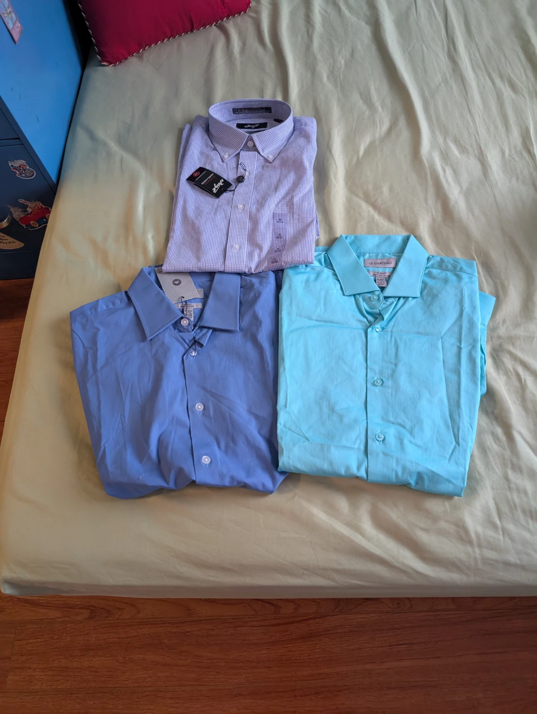Three Men's Dress Shirts - Blue & Gingham $30 for 3