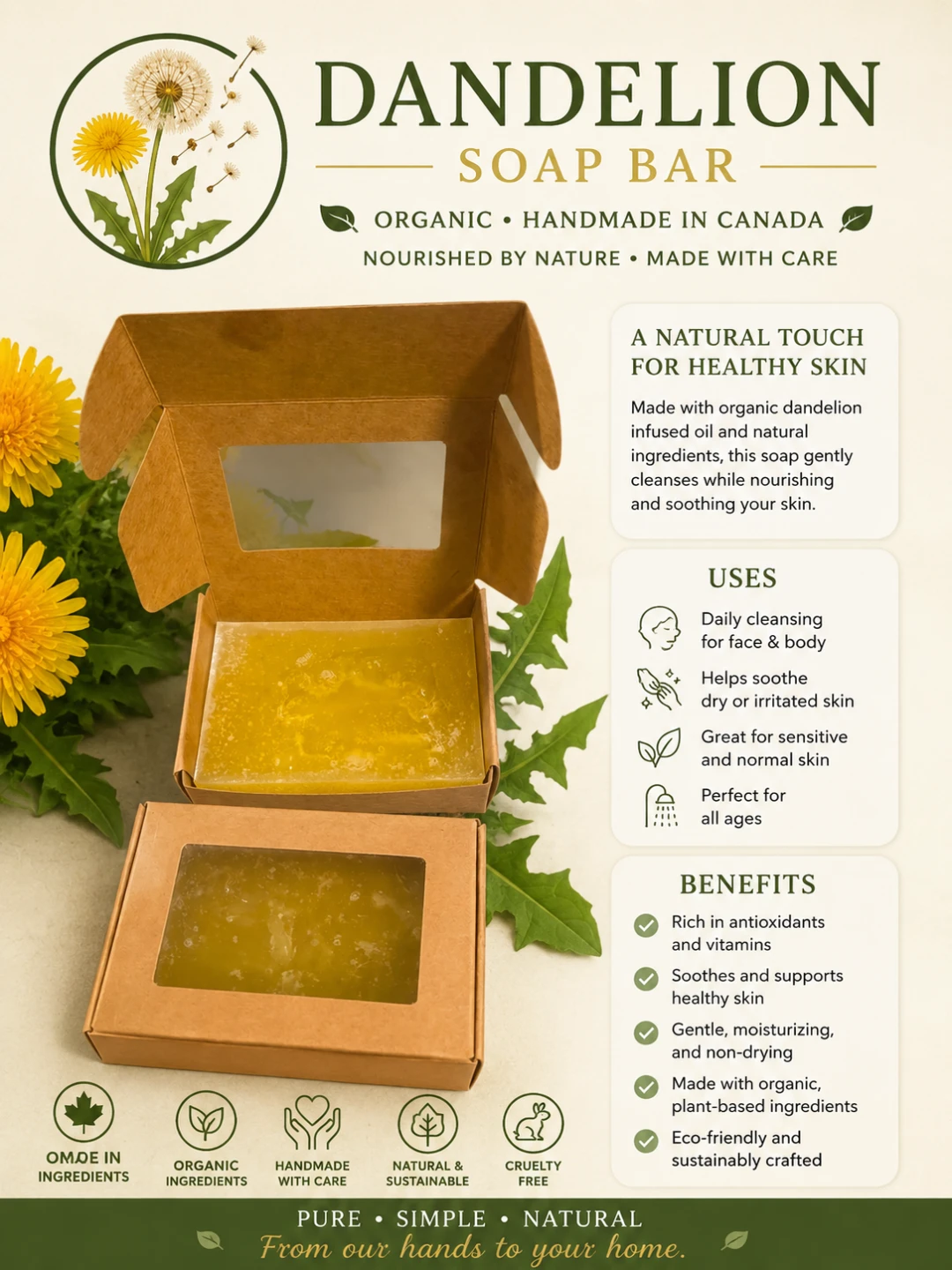 Dandelion Soap Bar