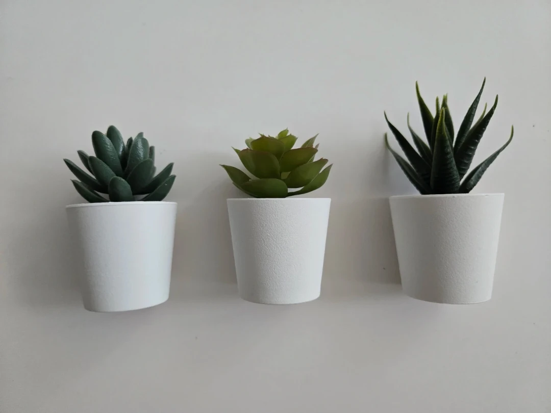 Set of 3 Faux Succulents in White Pots