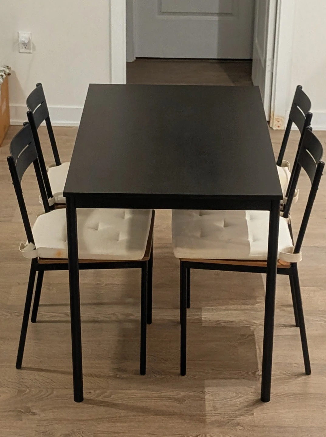 Black Dining Table Set with 4 Chairs