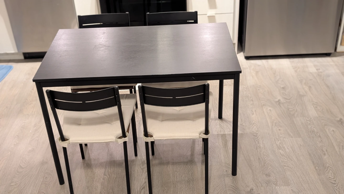 Black Dining Table Set with 4 Chairs - photo 2