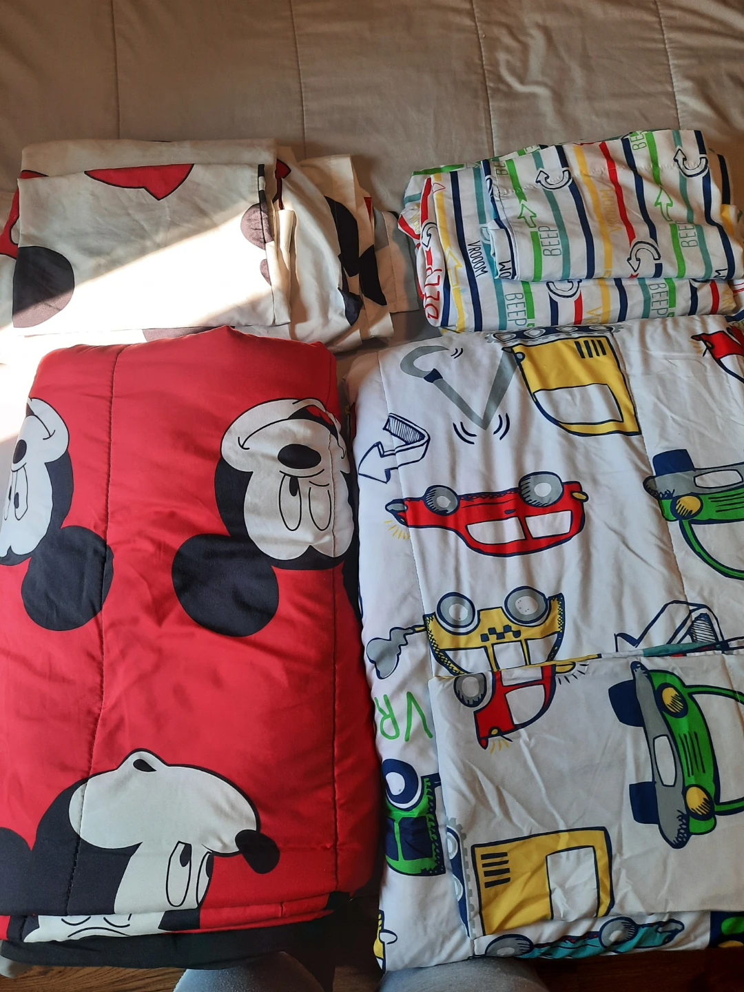 Mickey Mouse and Cars Bedding Set