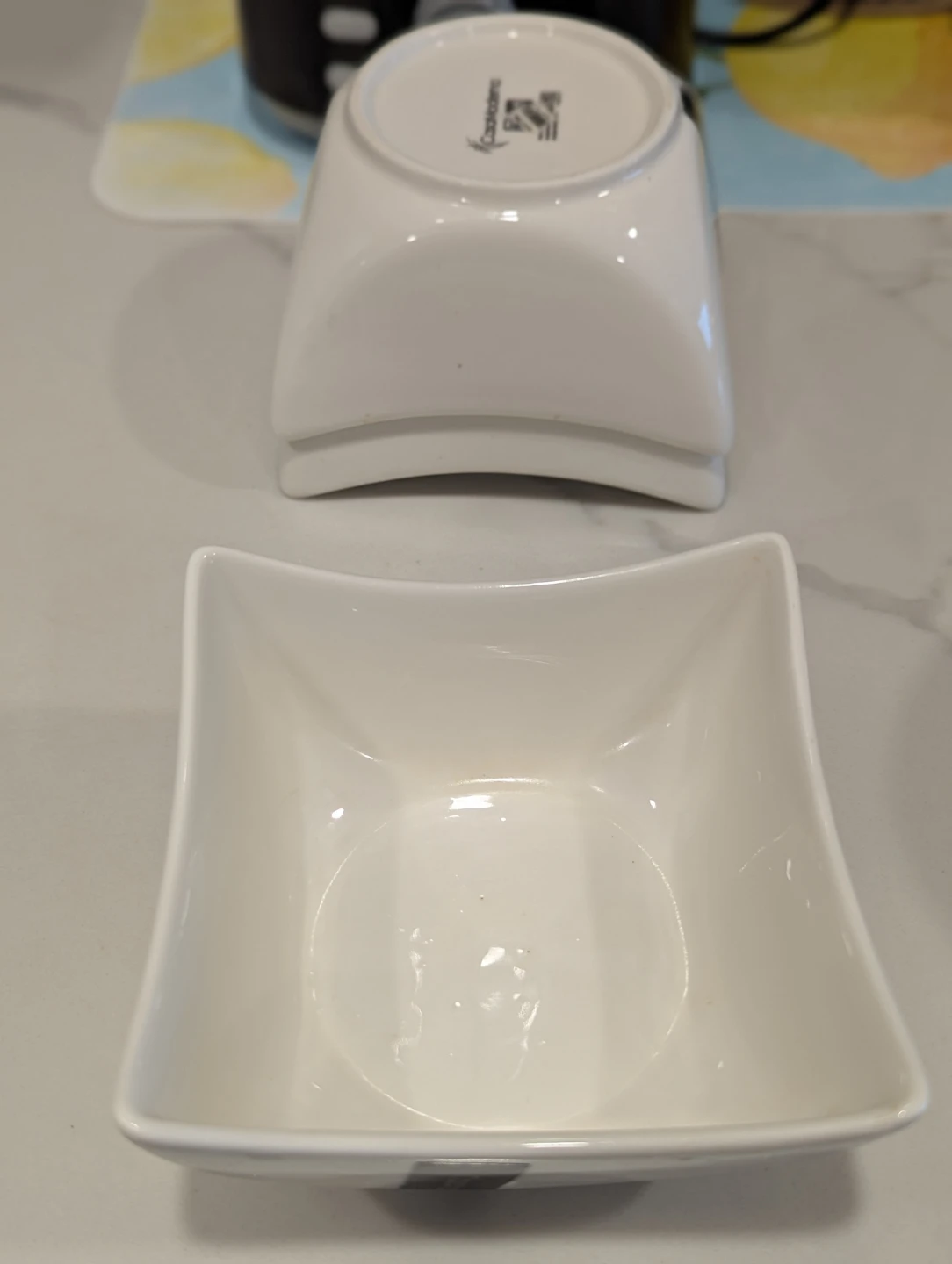 Set of 3 White Square Serving Bowls