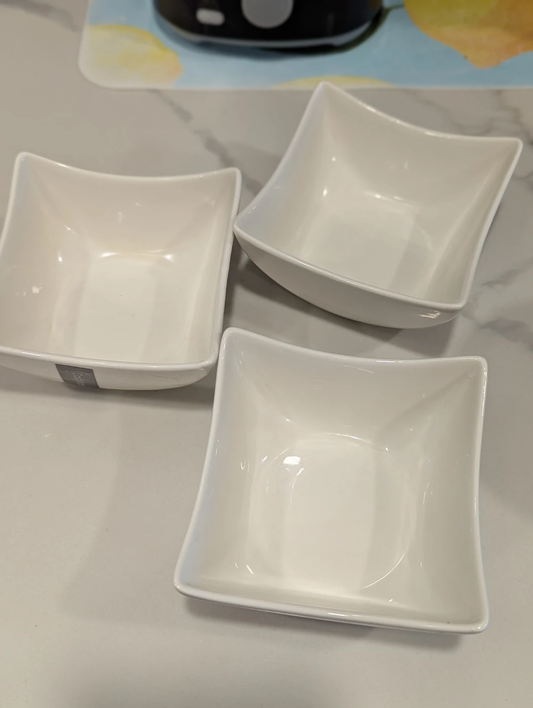 Set of 3 White Square Serving Bowls - photo 2