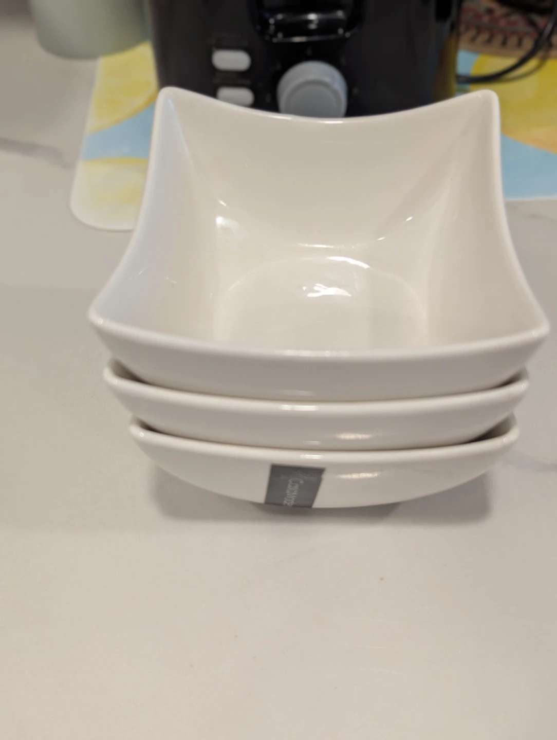 Set of 3 White Square Serving Bowls - photo 3