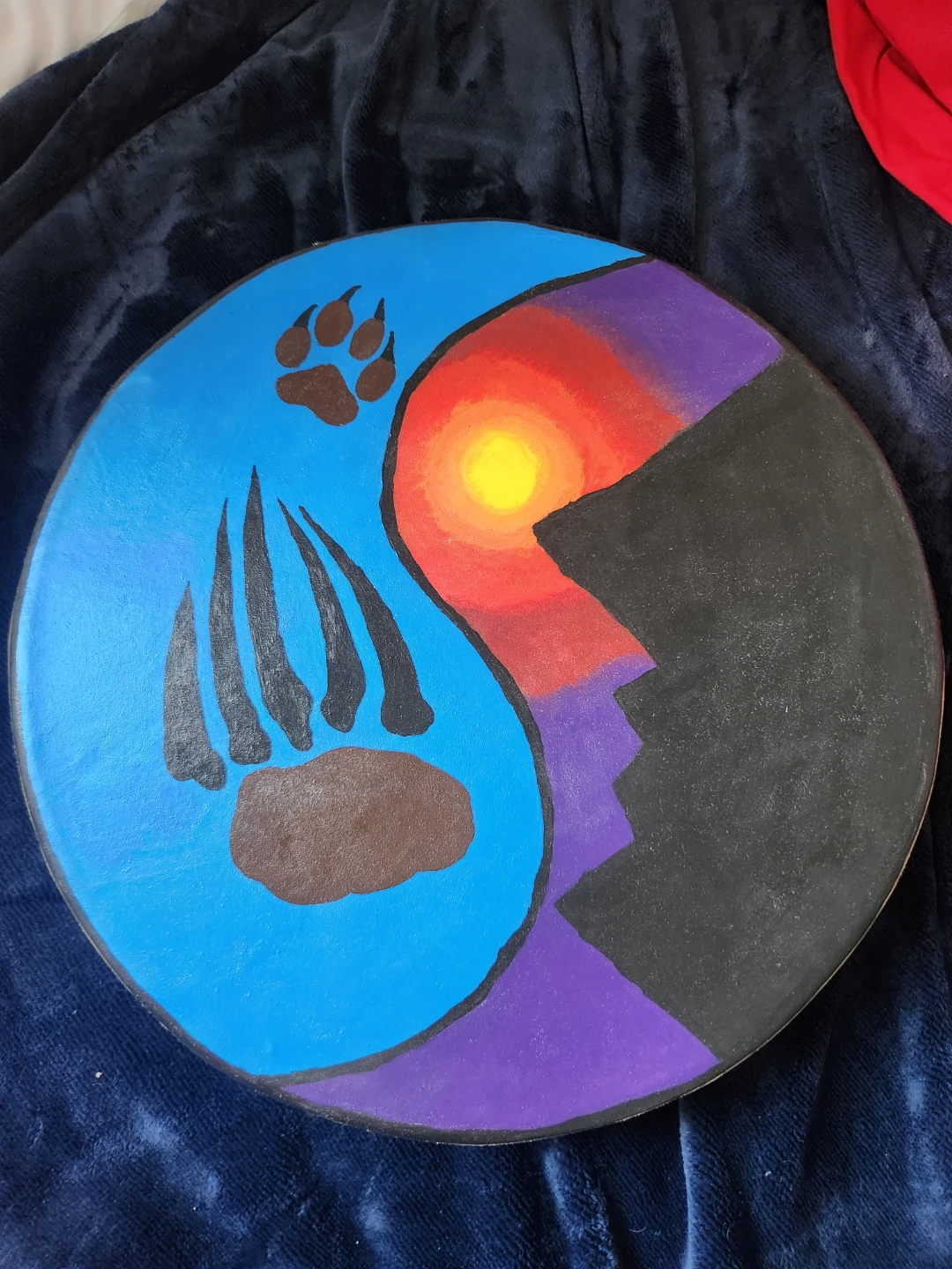 Handmade Drum with Native Art