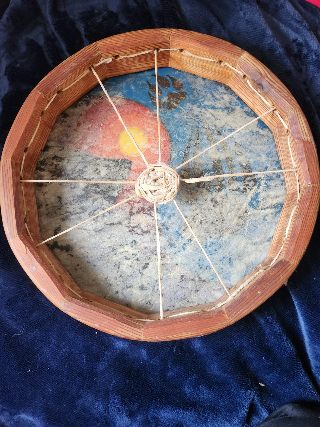 Handmade Drum with Native Art - photo 2