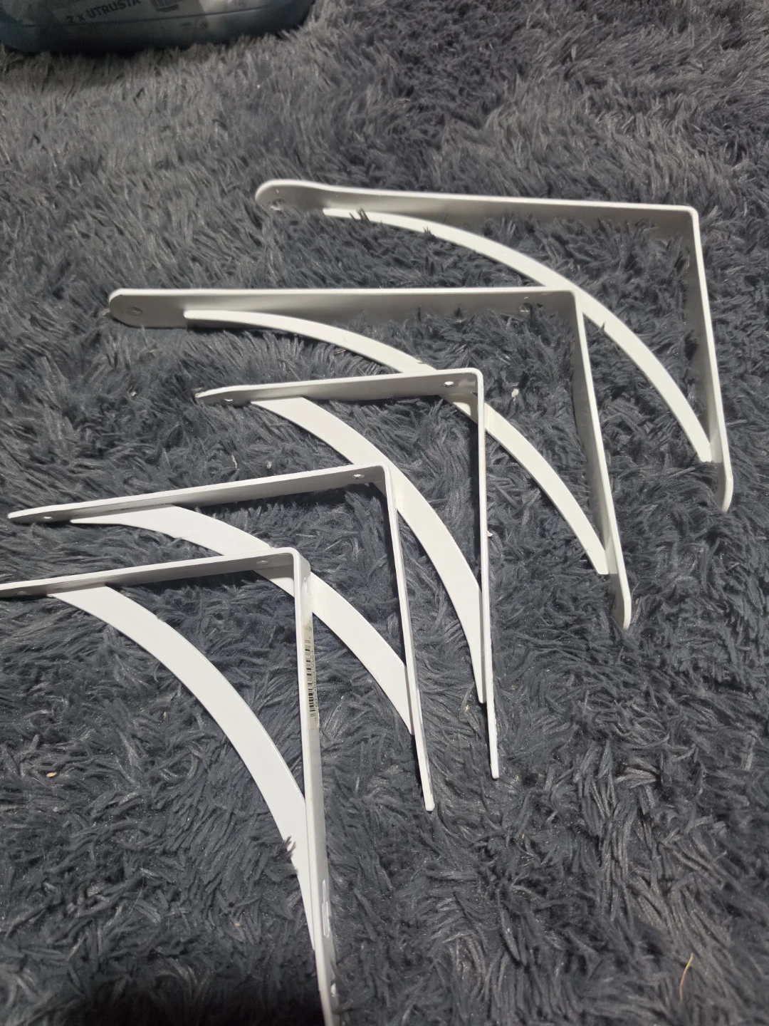 White Metal Shelf Brackets (Set of 5)