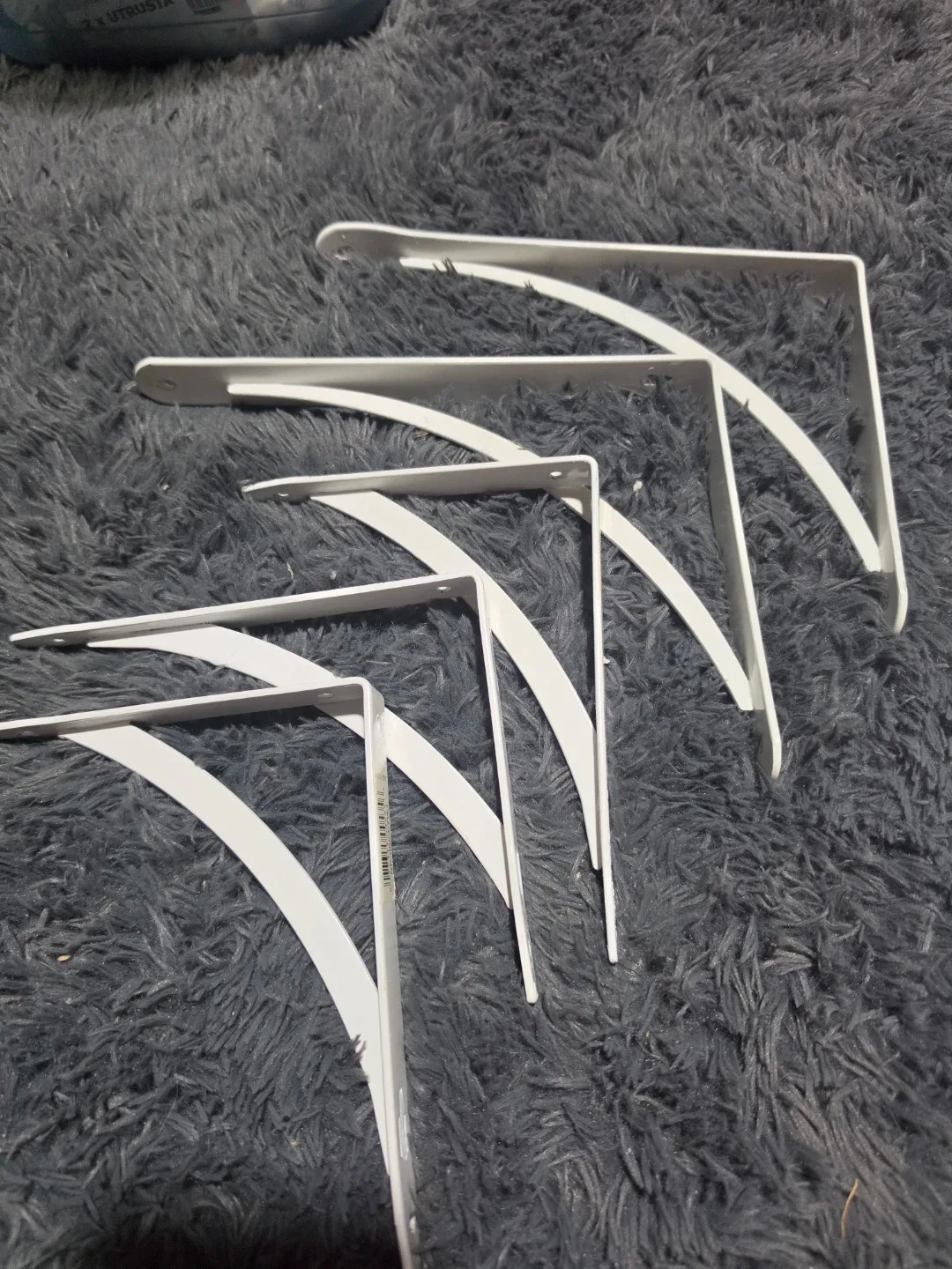 White Metal Shelf Brackets (Set of 5)