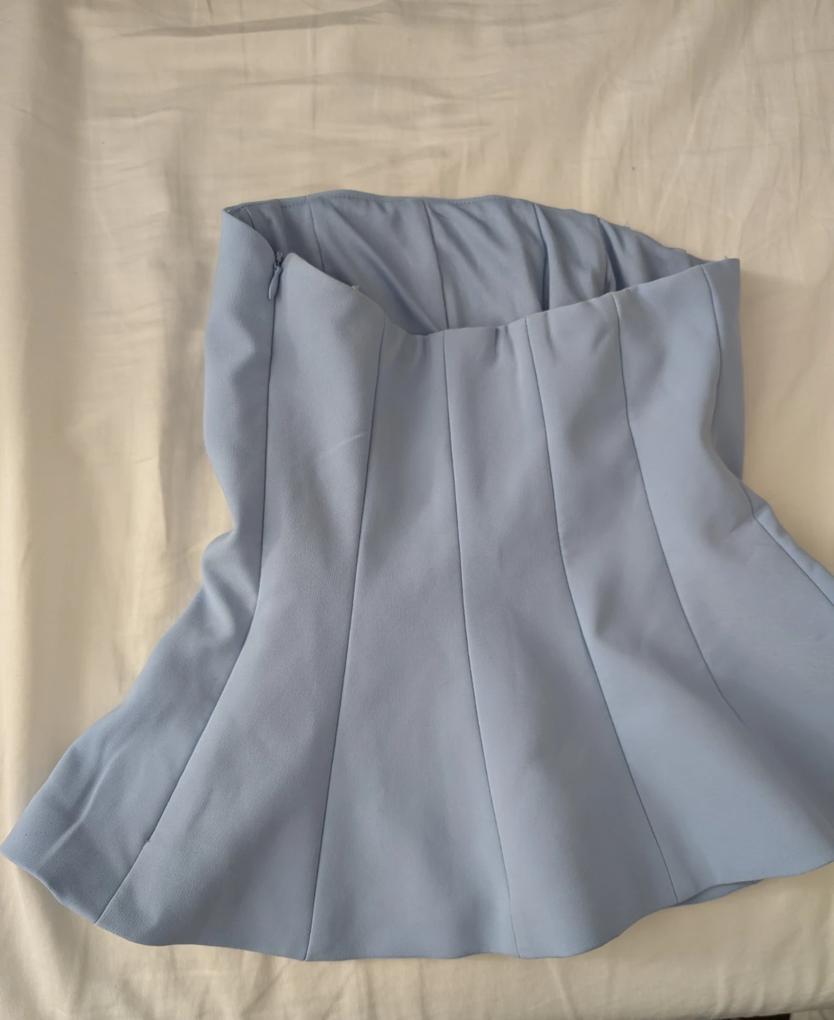Zara Blue Cute Strapless Peplum Bandeaux Sexy Corset Summer Top - photo 2