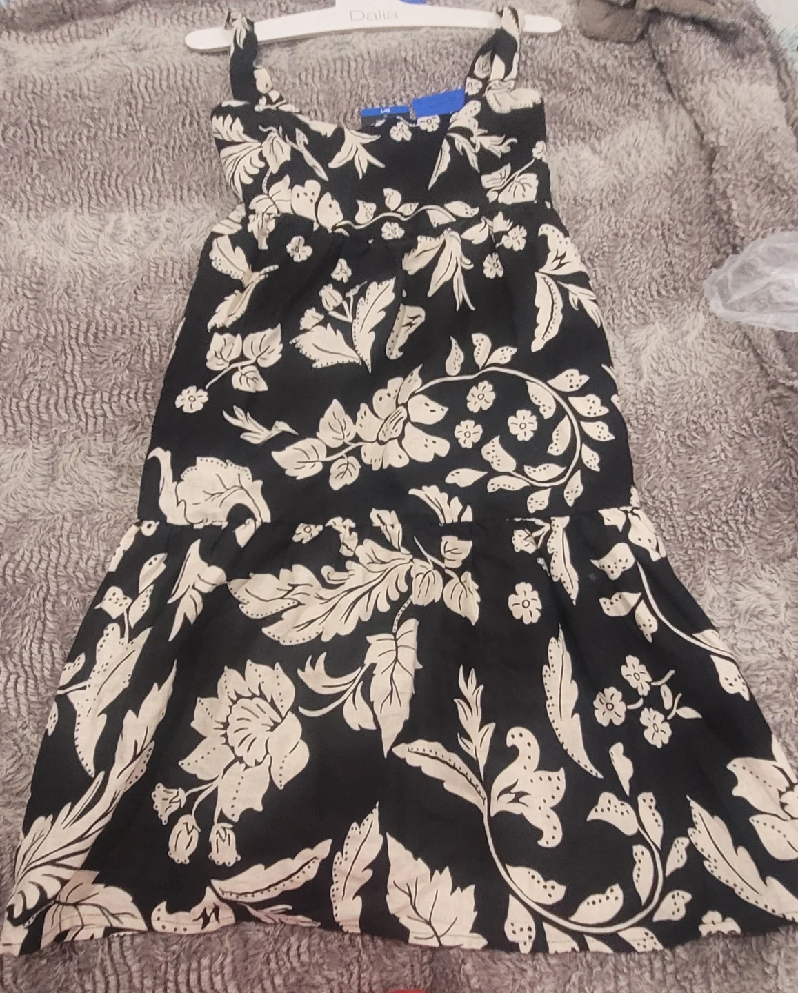 Black and white floral dress