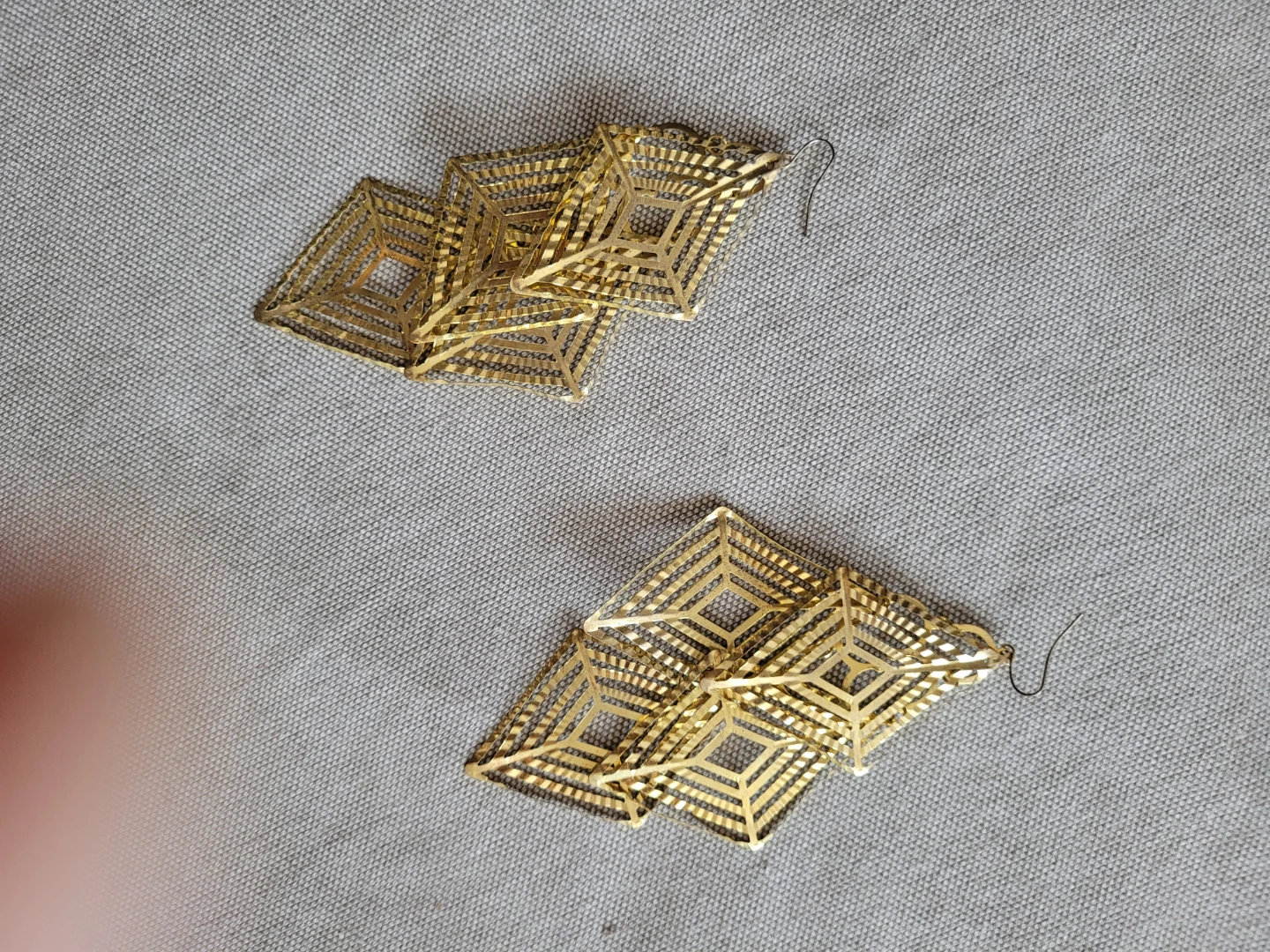 Gold Geometric Drop Earrings - photo 2