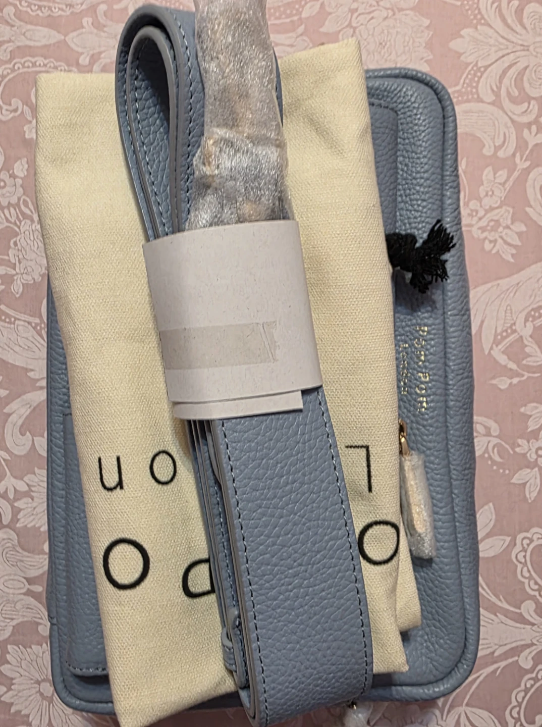 Pom Pom London Light Blue Genuine Leather Crossbody Bag - photo 3