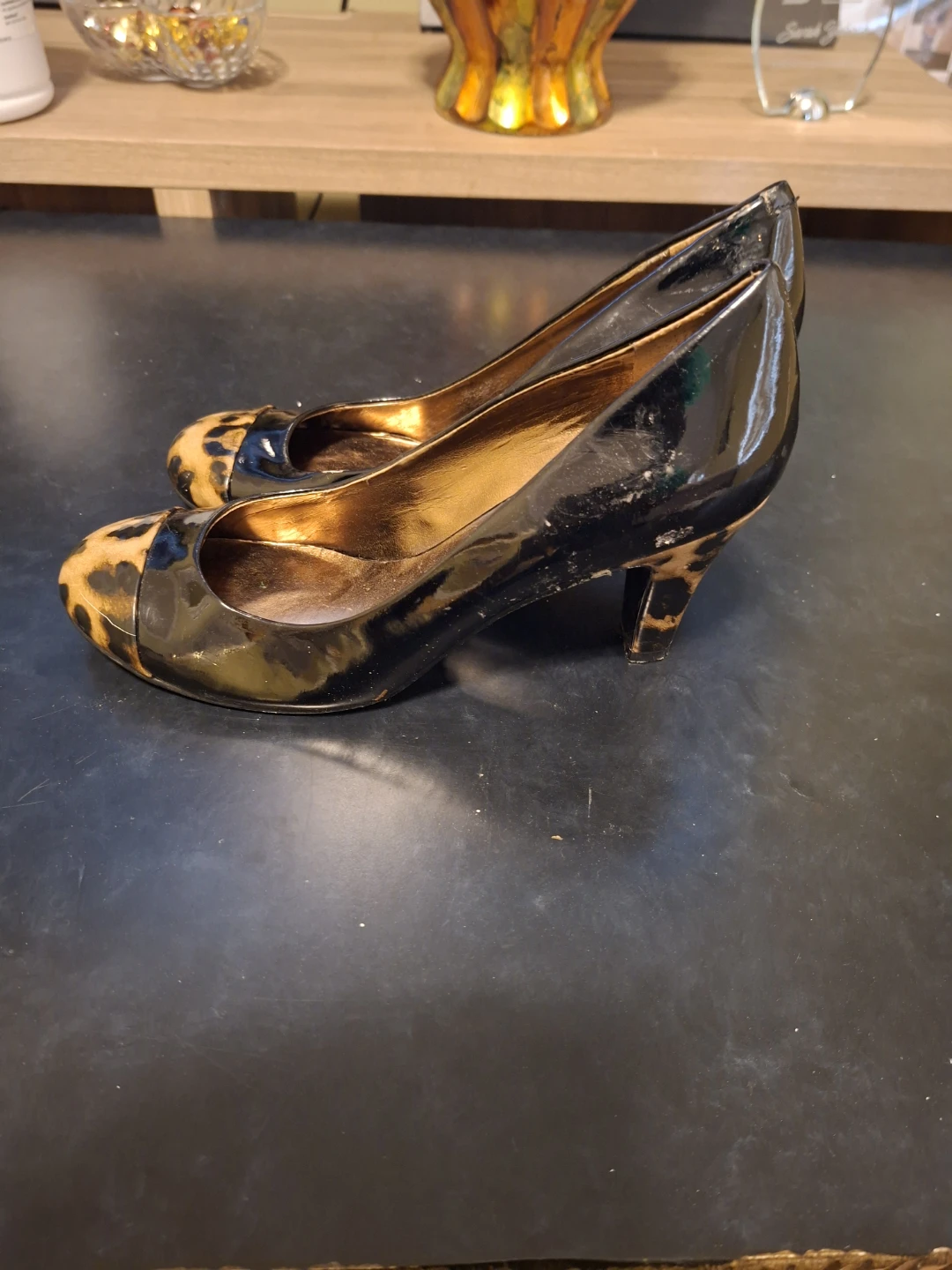 Nine West Black Patent Leopard Print Heels - photo 3