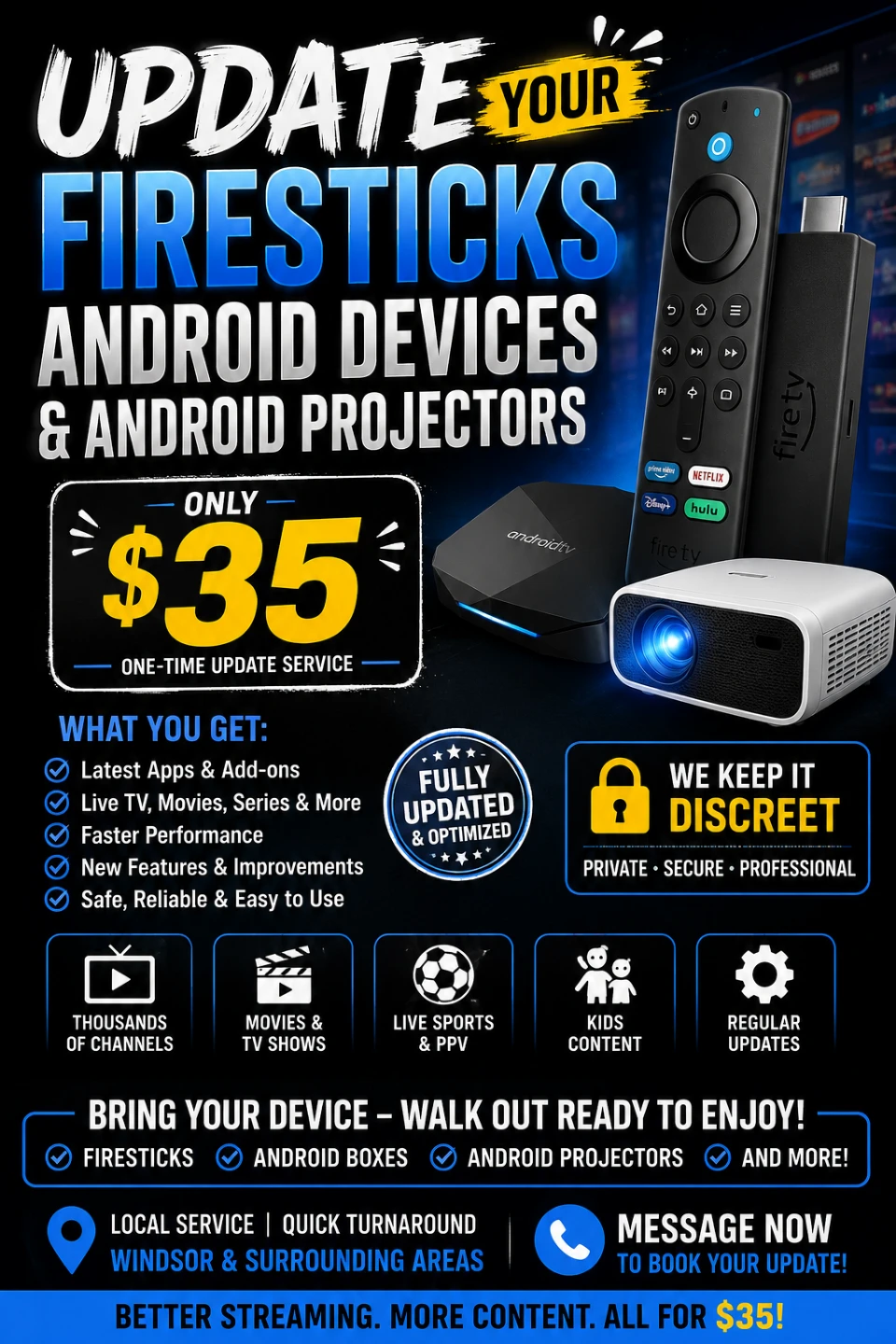 Firesticks Android Devices & Android Projectors Update Service