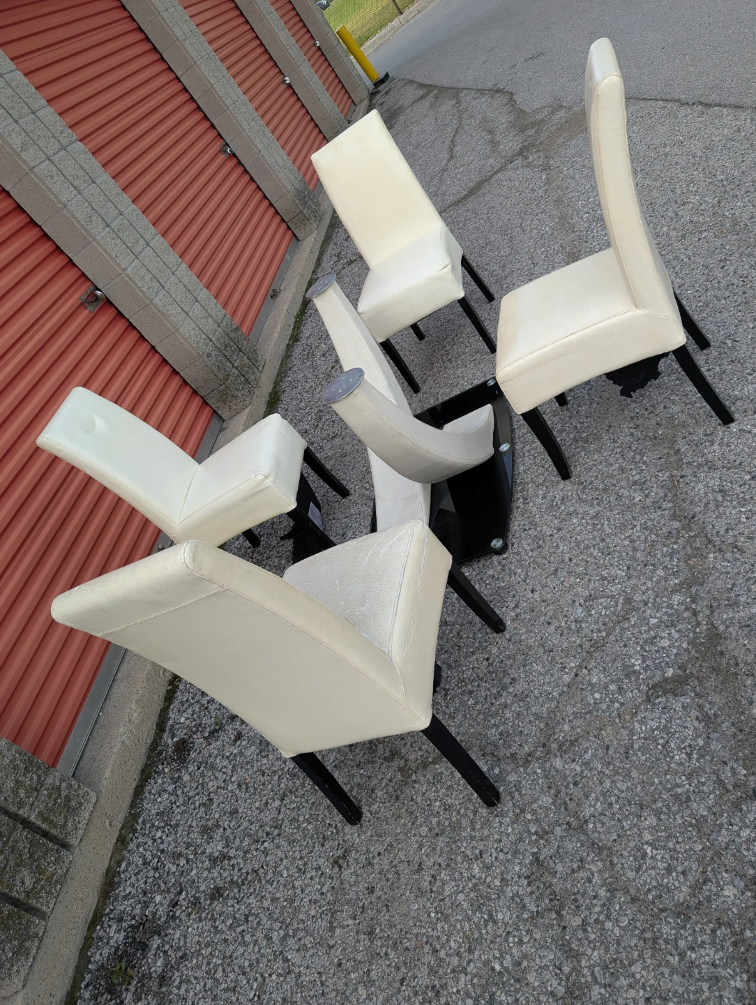 Set of 4 Dining Chairs and Coffee Table Base (No glass top)